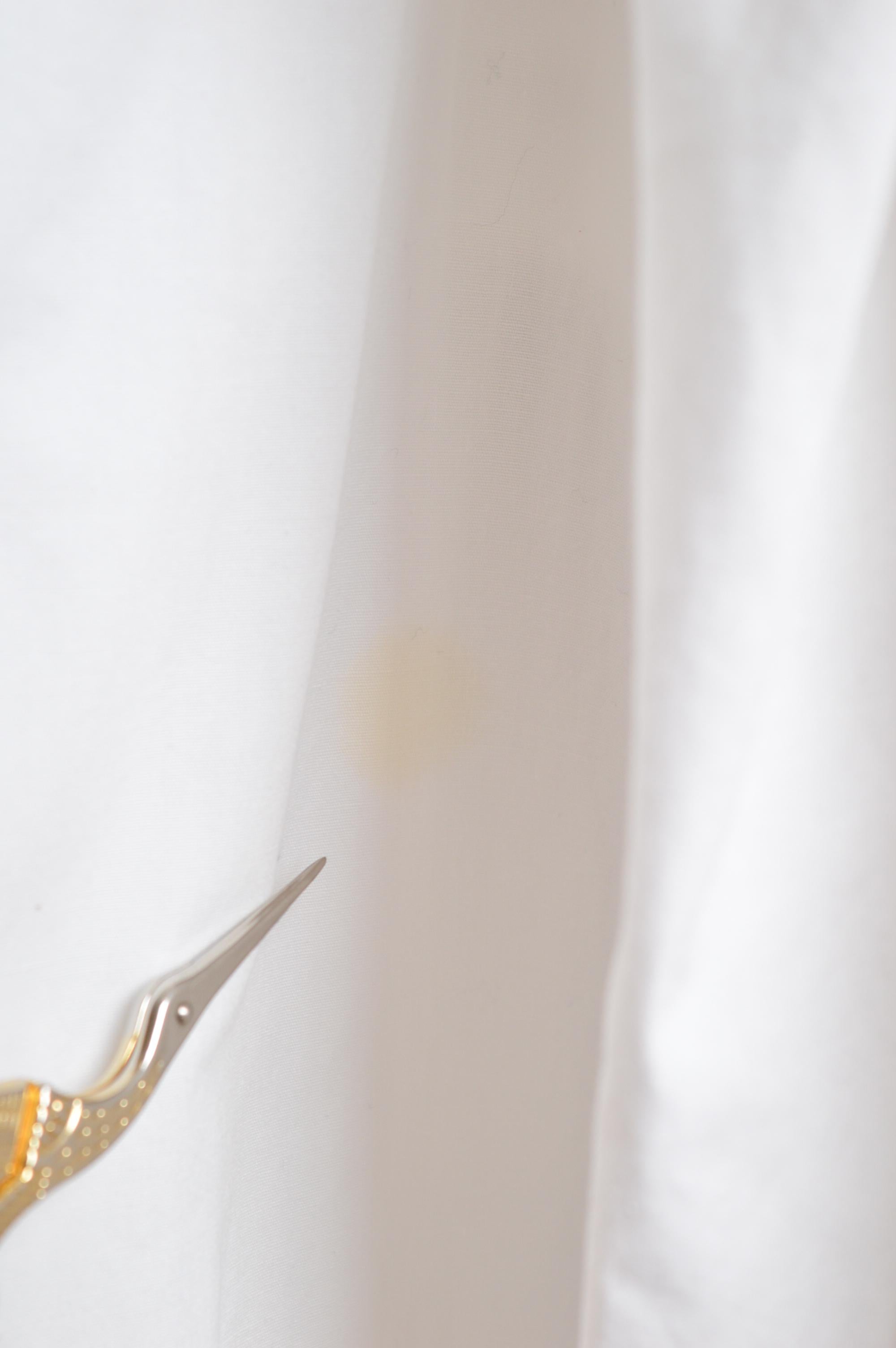 1980s Jean Remy Daumas White cotton Parachute drape Avant Guard midi long skirt en vente 11