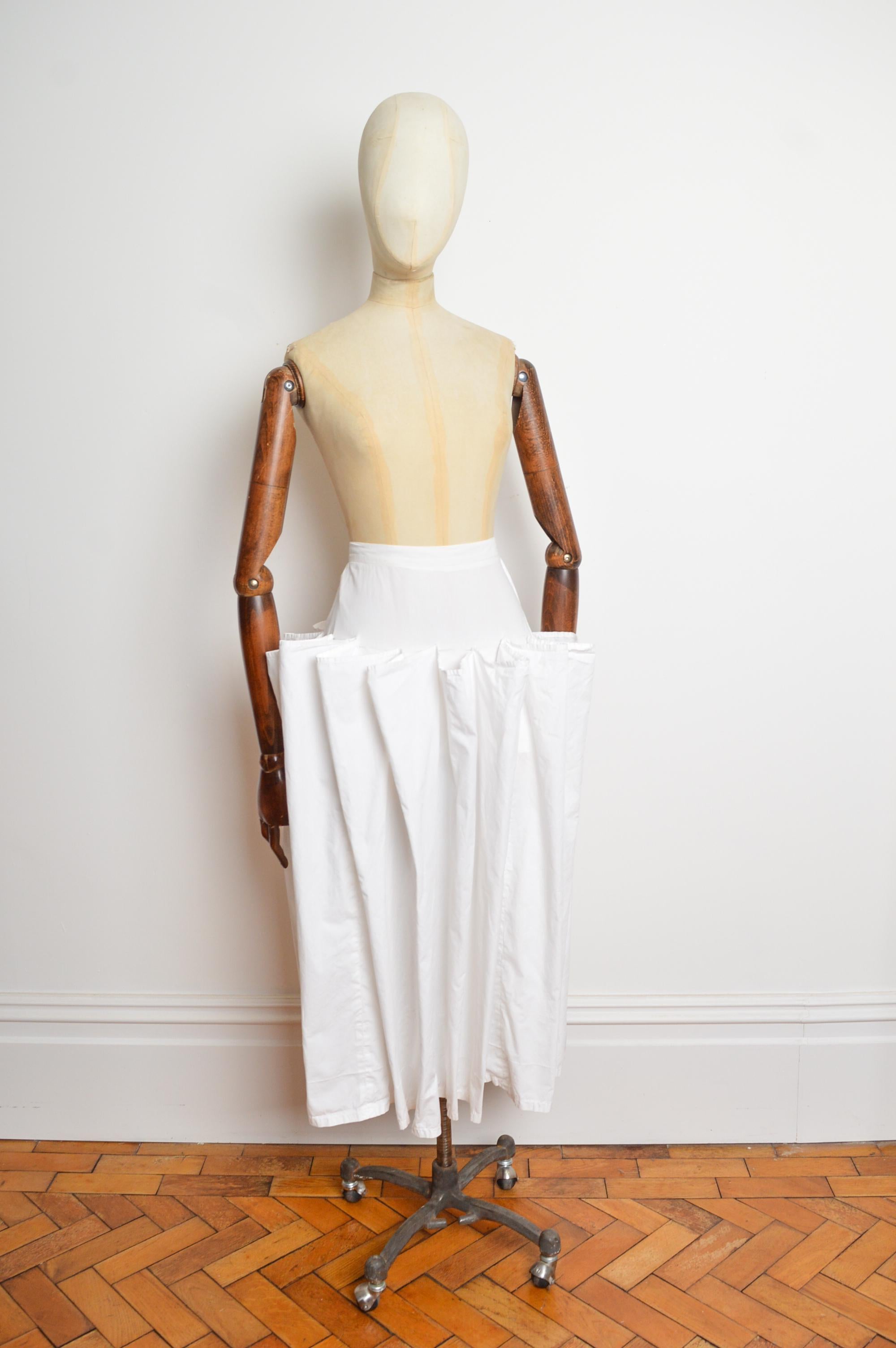 1980s Jean Remy Daumas White cotton Parachute drape Avant Guard midi long skirt en vente 1