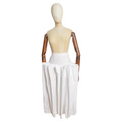 1980s Jean Remy Daumas White cotton Parachute drape Avant Guard midi long skirt