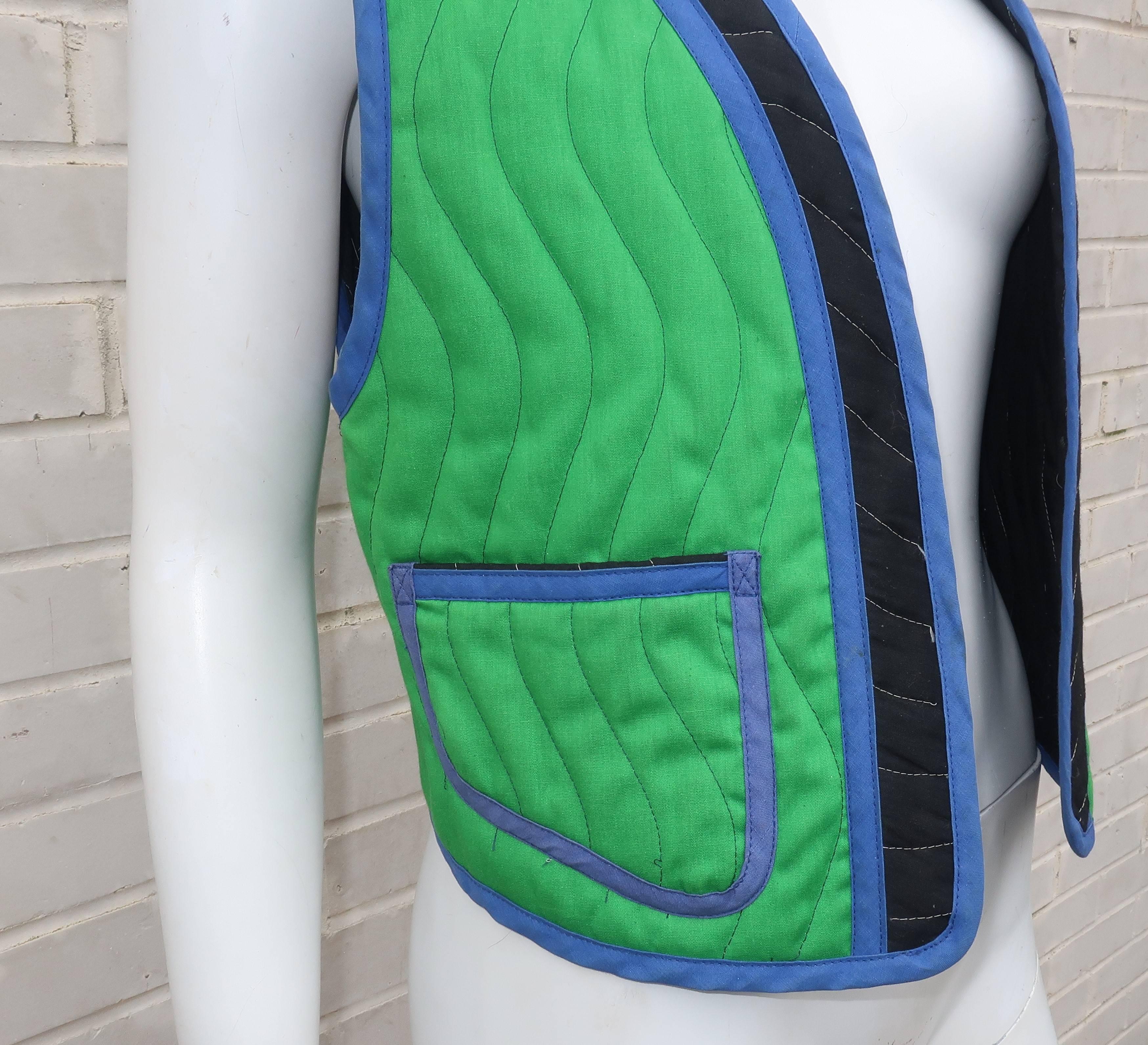 1980's Jeanne Marc Quilted Bird Vest 1