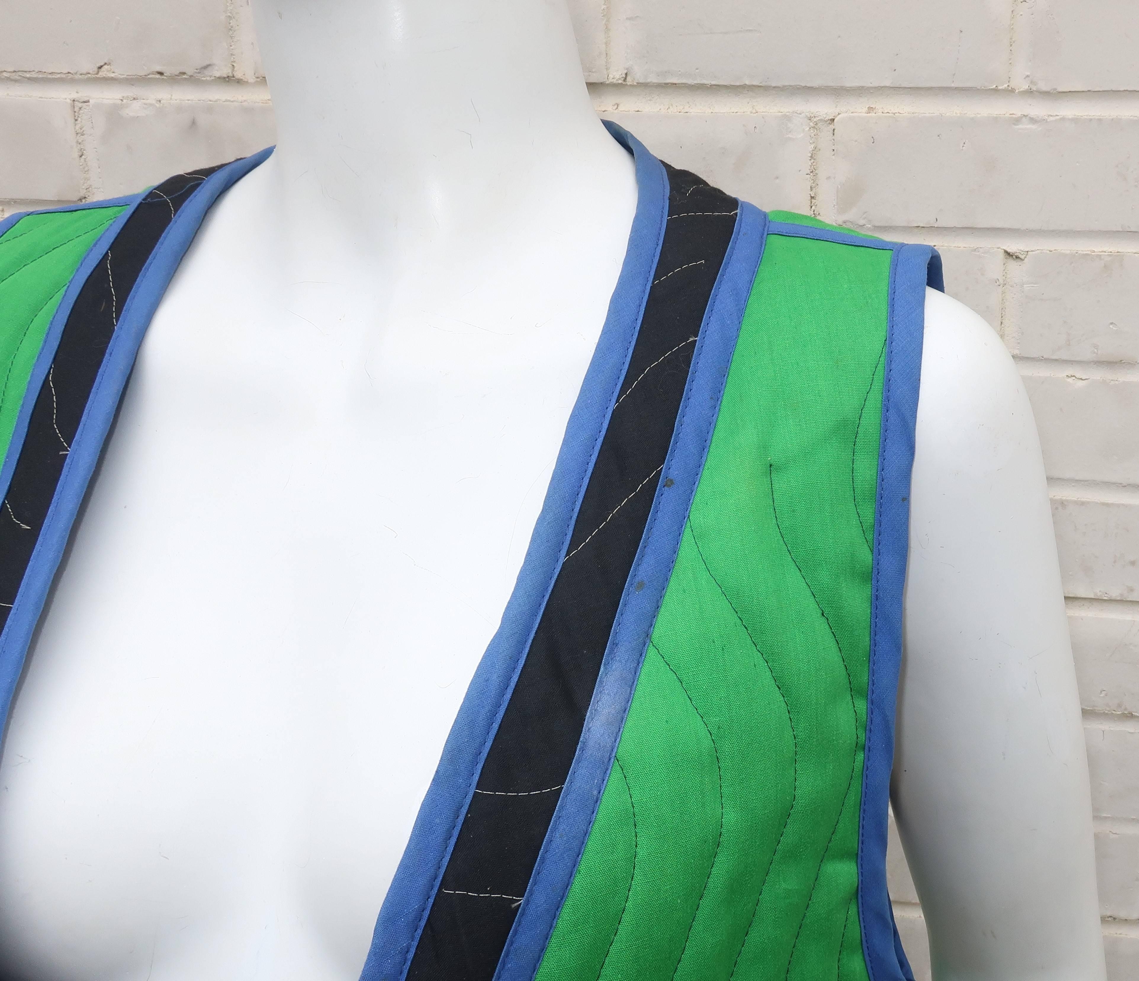 1980's Jeanne Marc Quilted Bird Vest 2