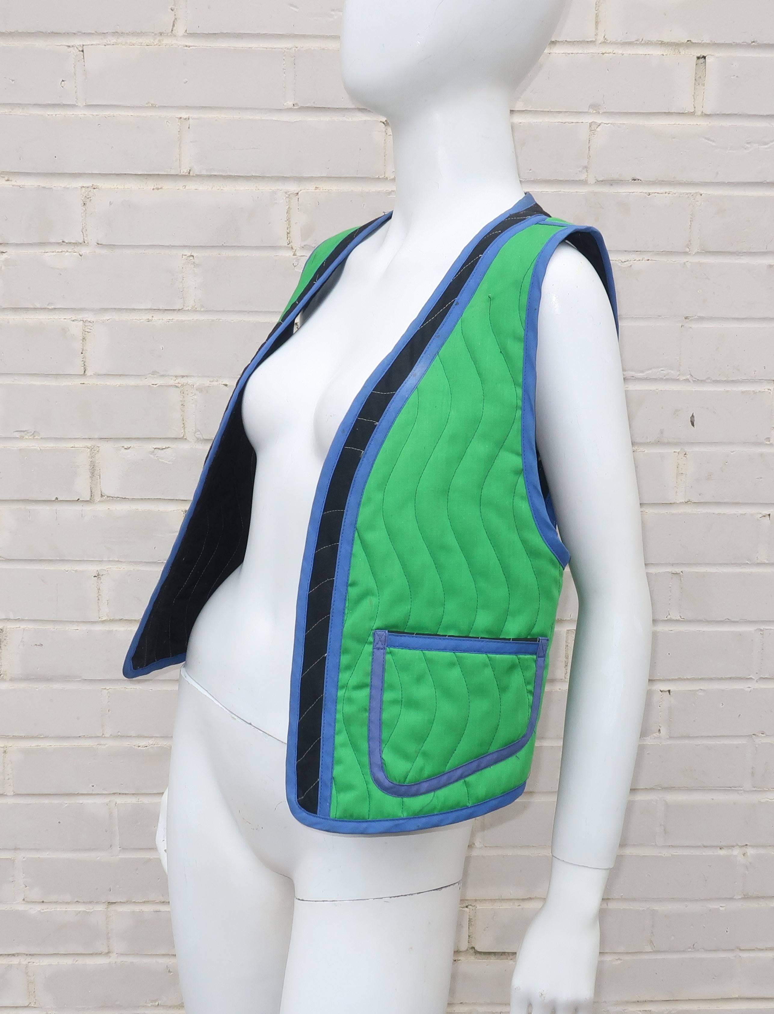 1980's Jeanne Marc Quilted Bird Vest 3