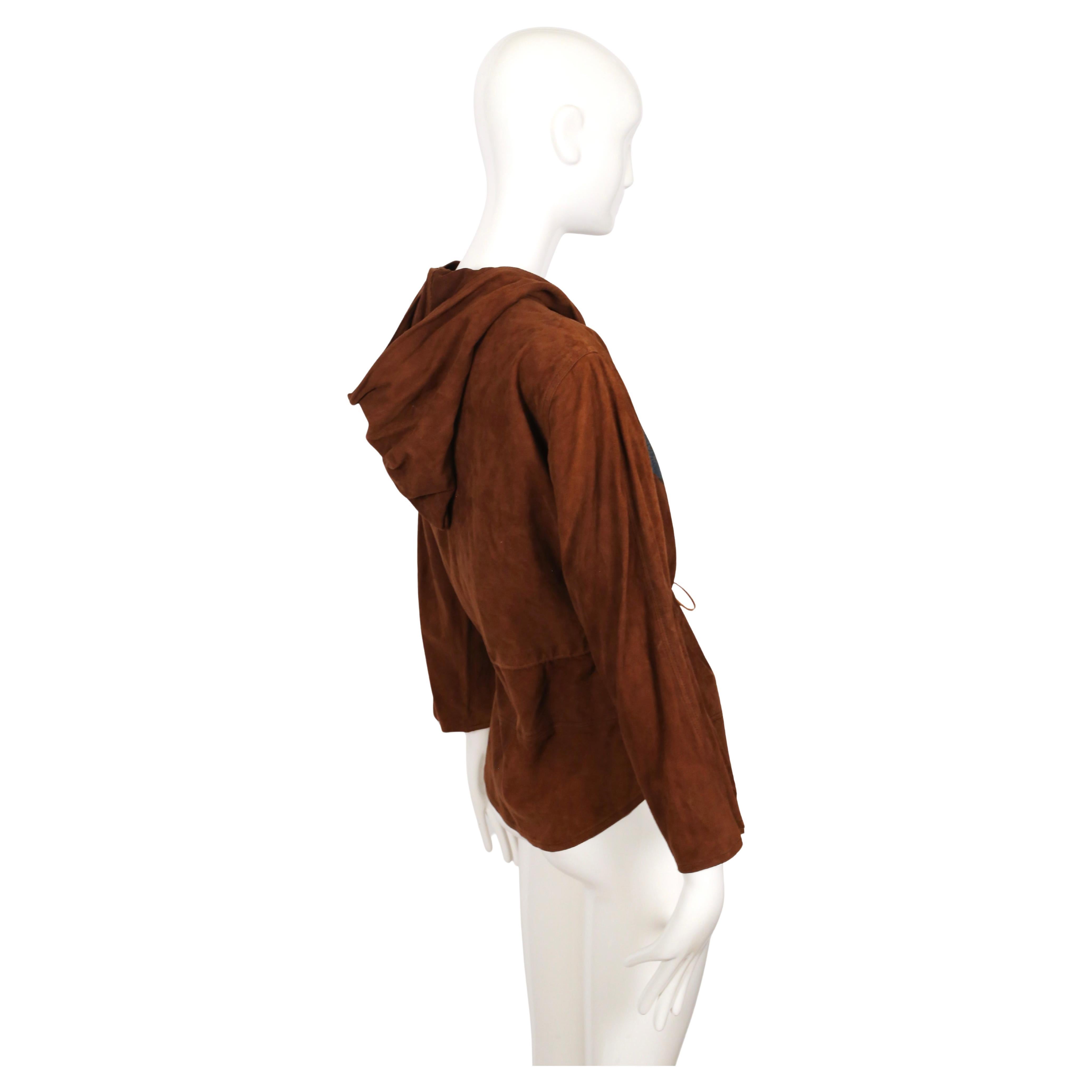 1980er J.Francois Charles Piero Panchetti Wildlederjacke mit gemaltem Fasan im Angebot 1
