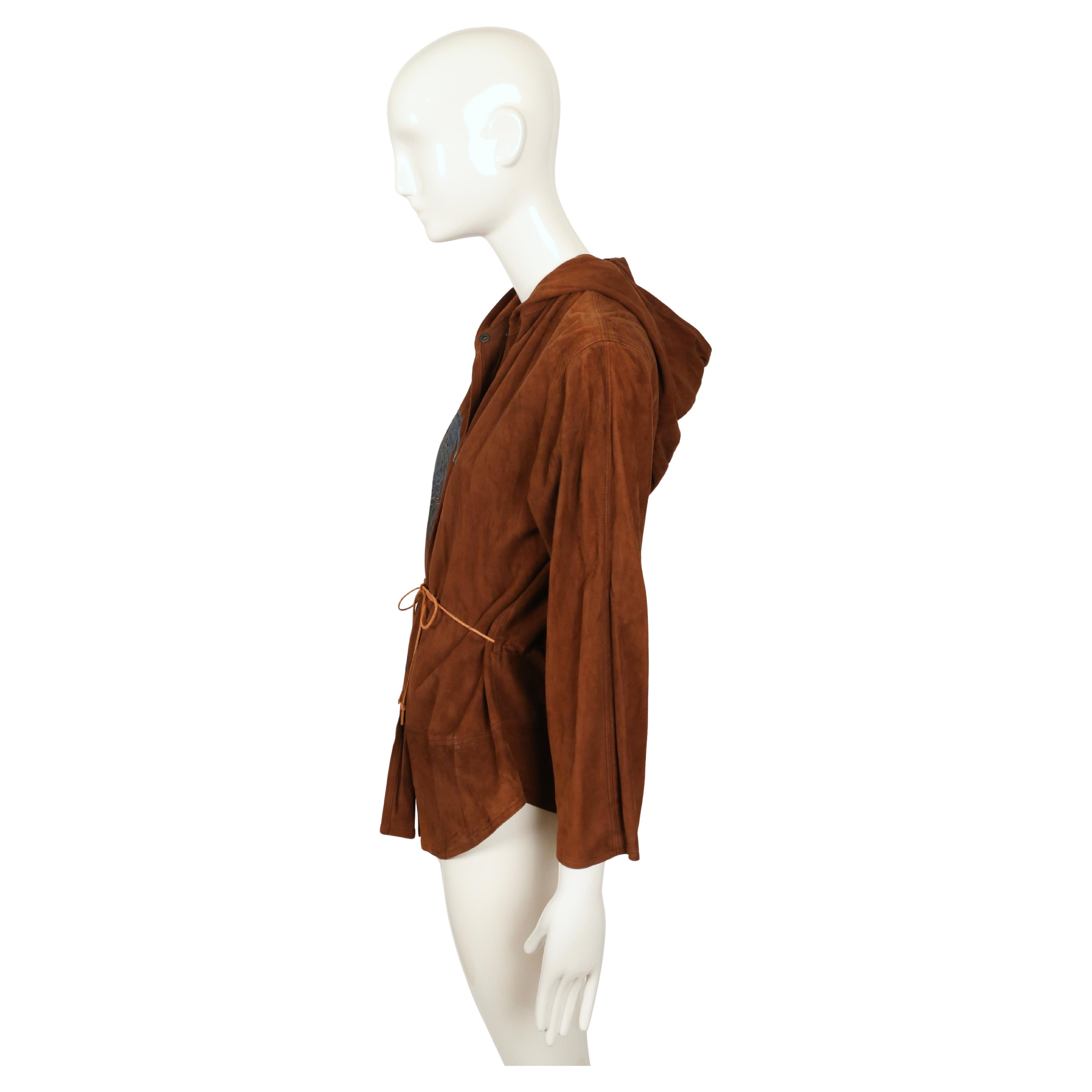 1980er J.Francois Charles Piero Panchetti Wildlederjacke mit gemaltem Fasan im Angebot 2