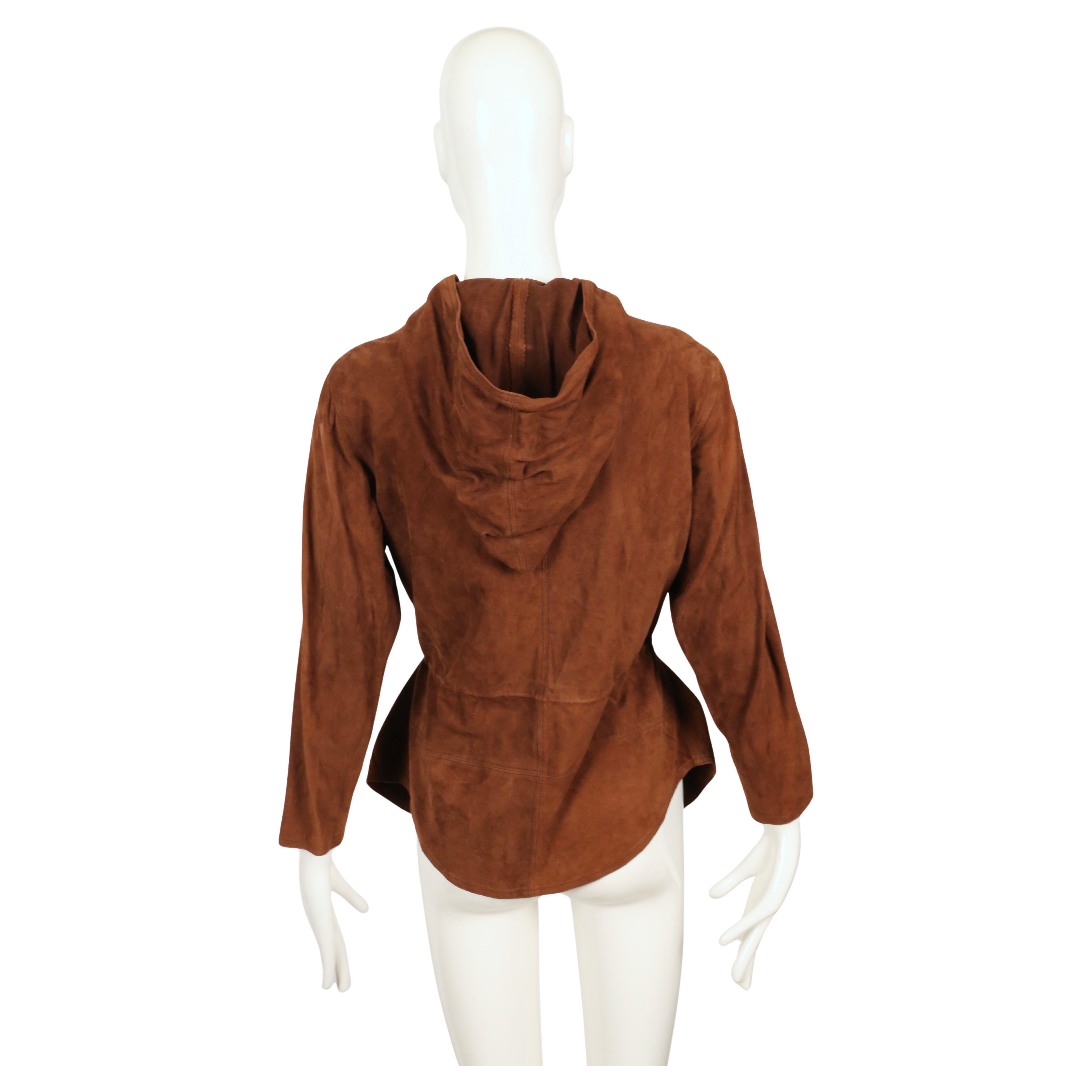 1980er J.Francois Charles Piero Panchetti Wildlederjacke mit gemaltem Fasan im Angebot 3