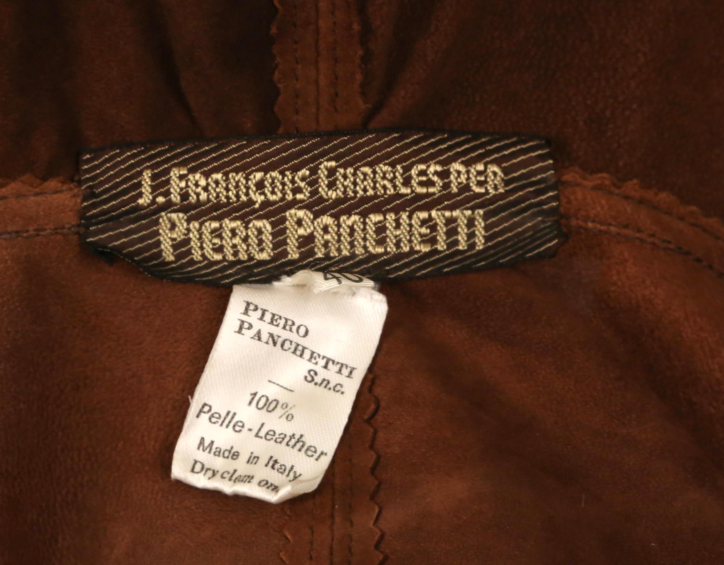 1980er J.Francois Charles Piero Panchetti Wildlederjacke mit gemaltem Fasan im Angebot 4