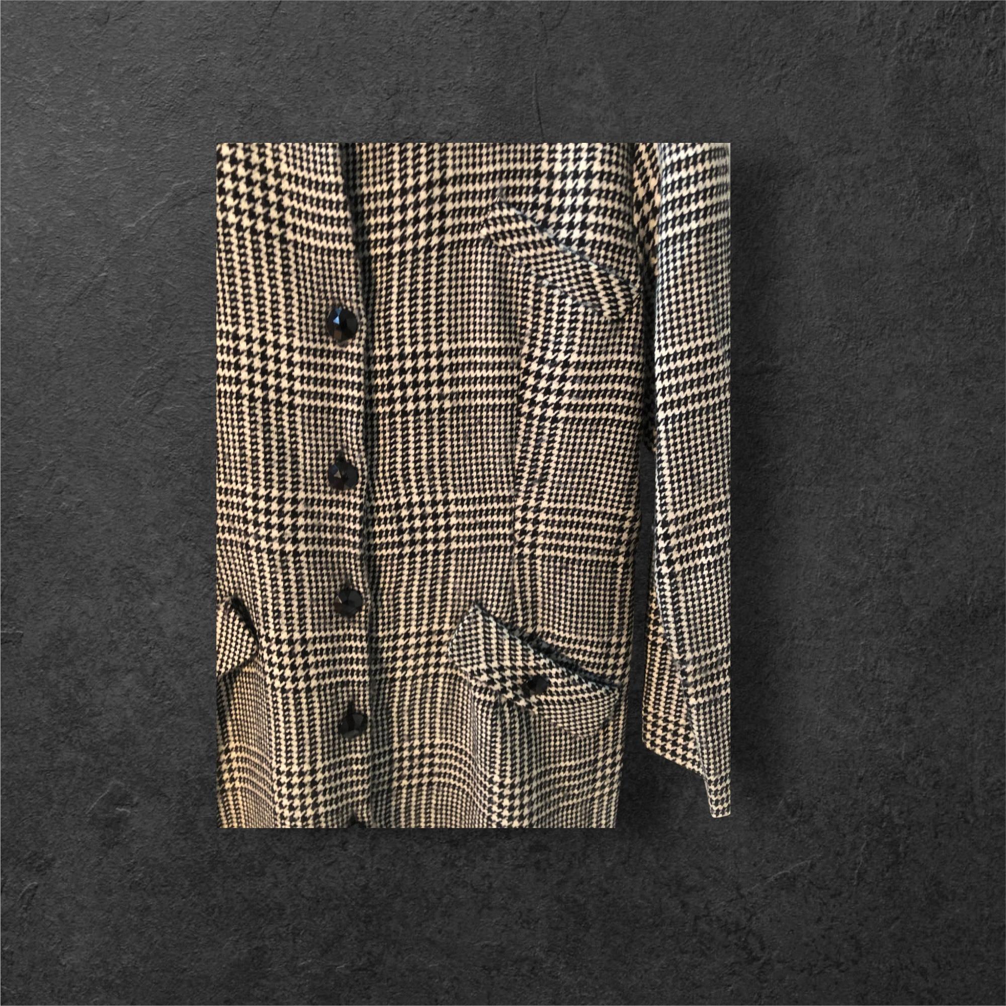 De las mujeres Chaqueta de lana a medida Glen Plaid de Joe Colombo de los años 80 en venta