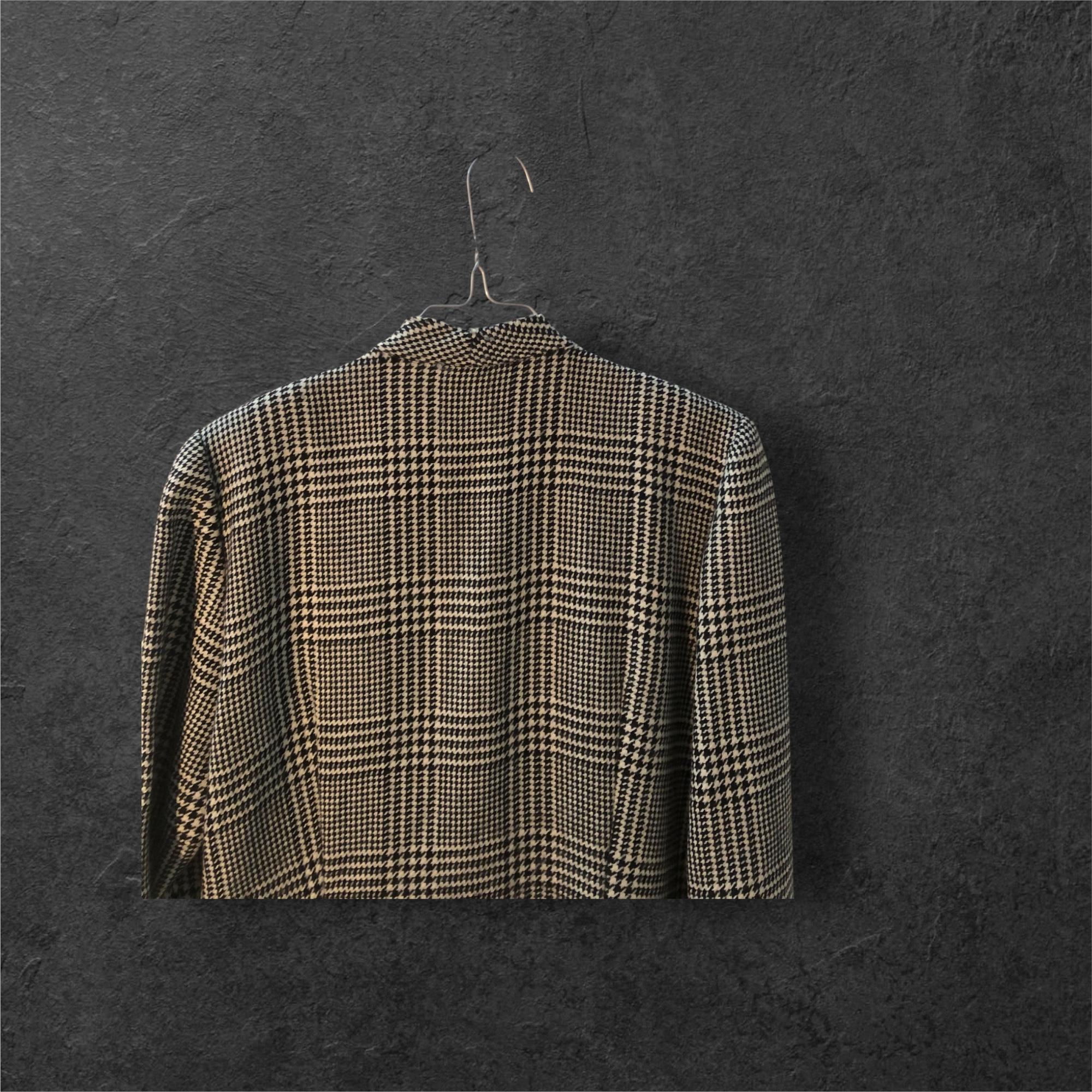 Chaqueta de lana a medida Glen Plaid de Joe Colombo de los años 80 en venta 1