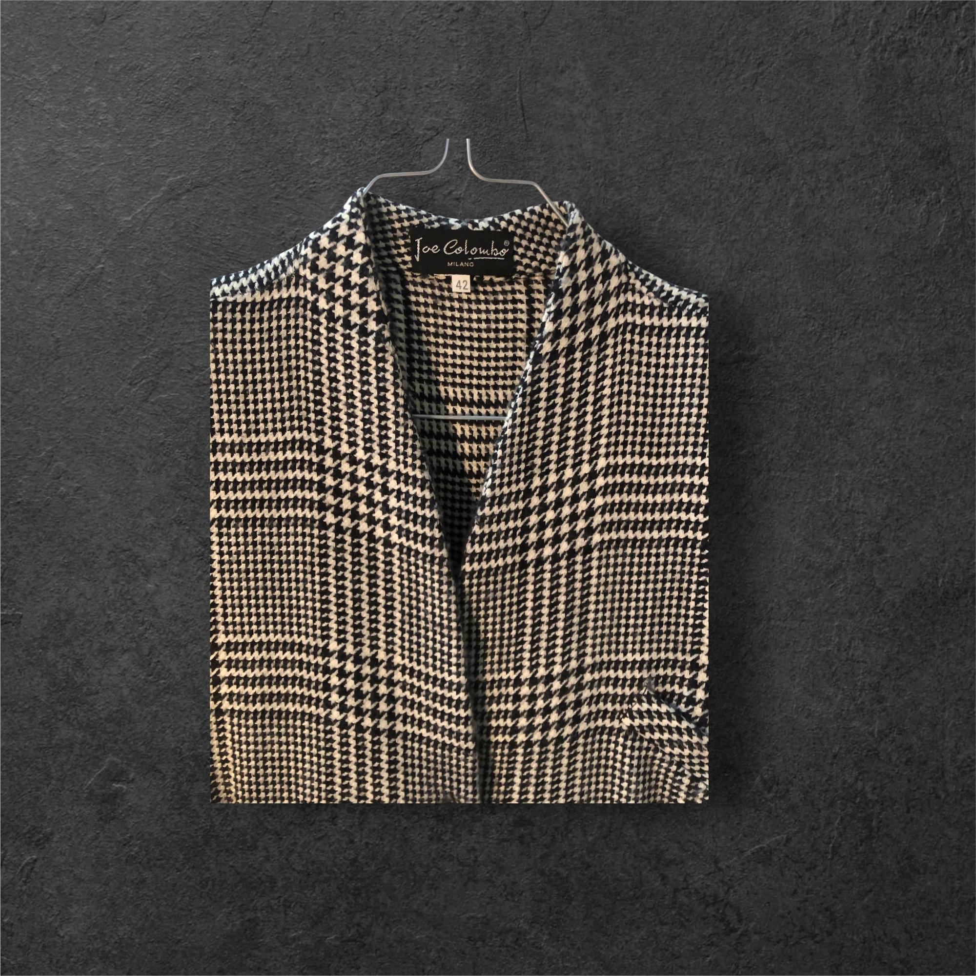 Chaqueta de lana a medida Glen Plaid de Joe Colombo de los años 80 en venta 2