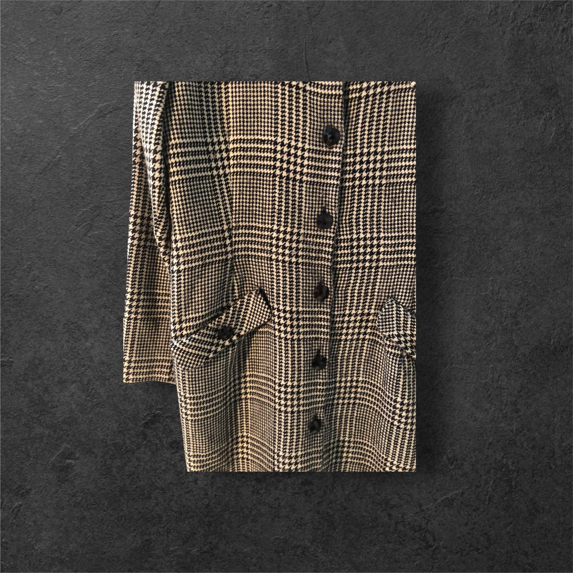 Chaqueta de lana a medida Glen Plaid de Joe Colombo de los años 80 en venta 3