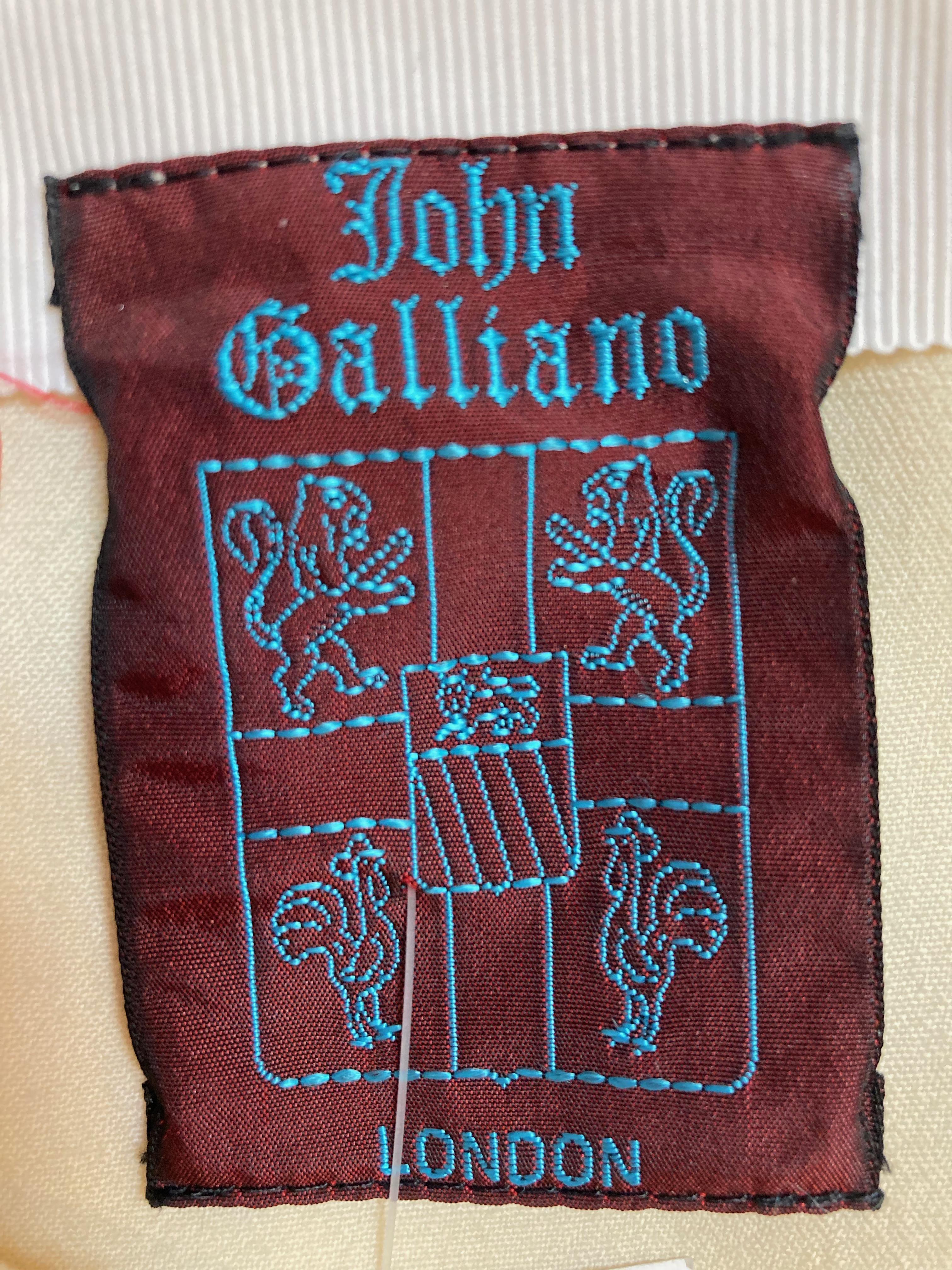 1980's John Galliano London Label Cream Pencil Skirt 1
