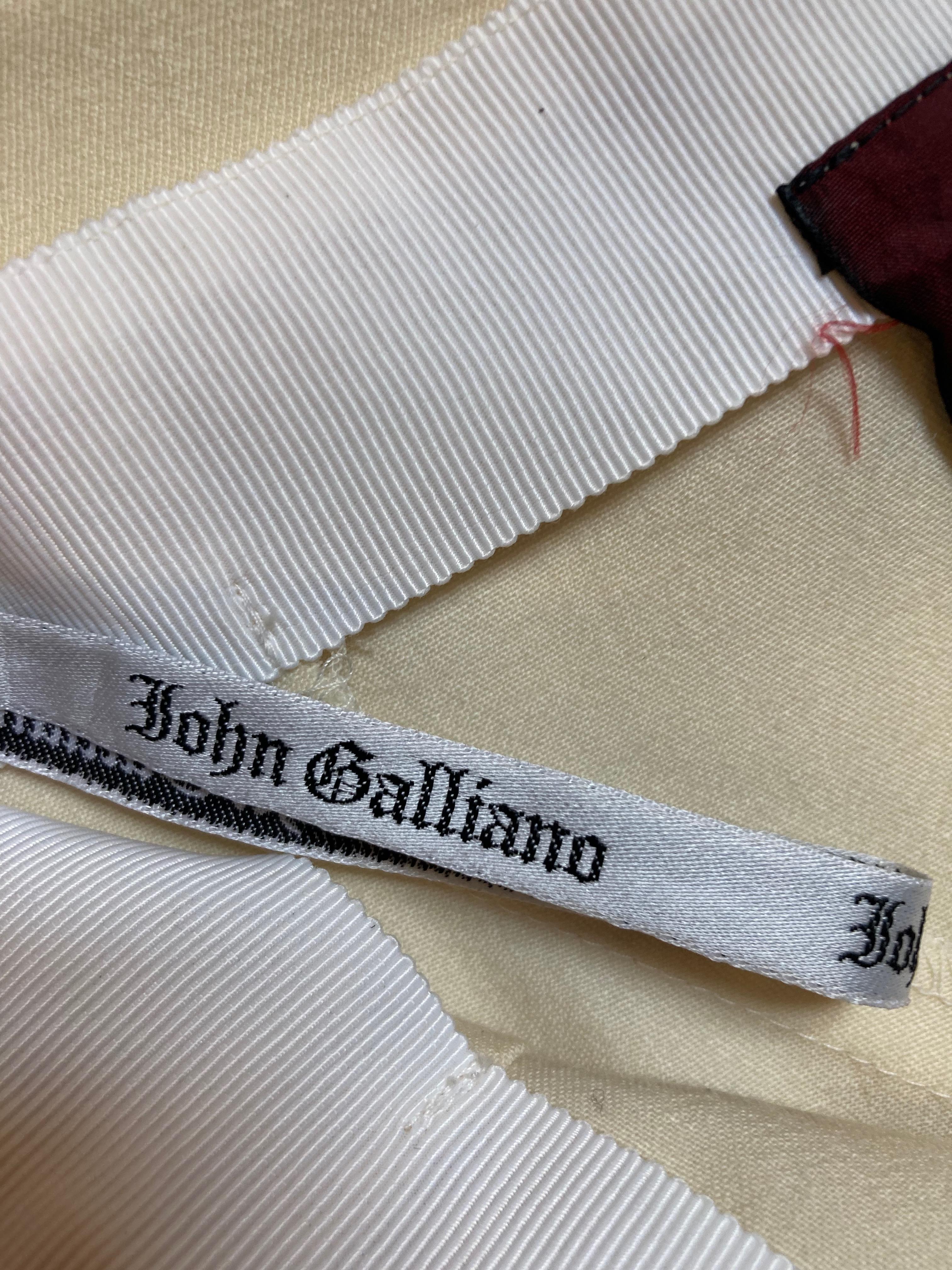 1980's John Galliano London Label Cream Pencil Skirt 2