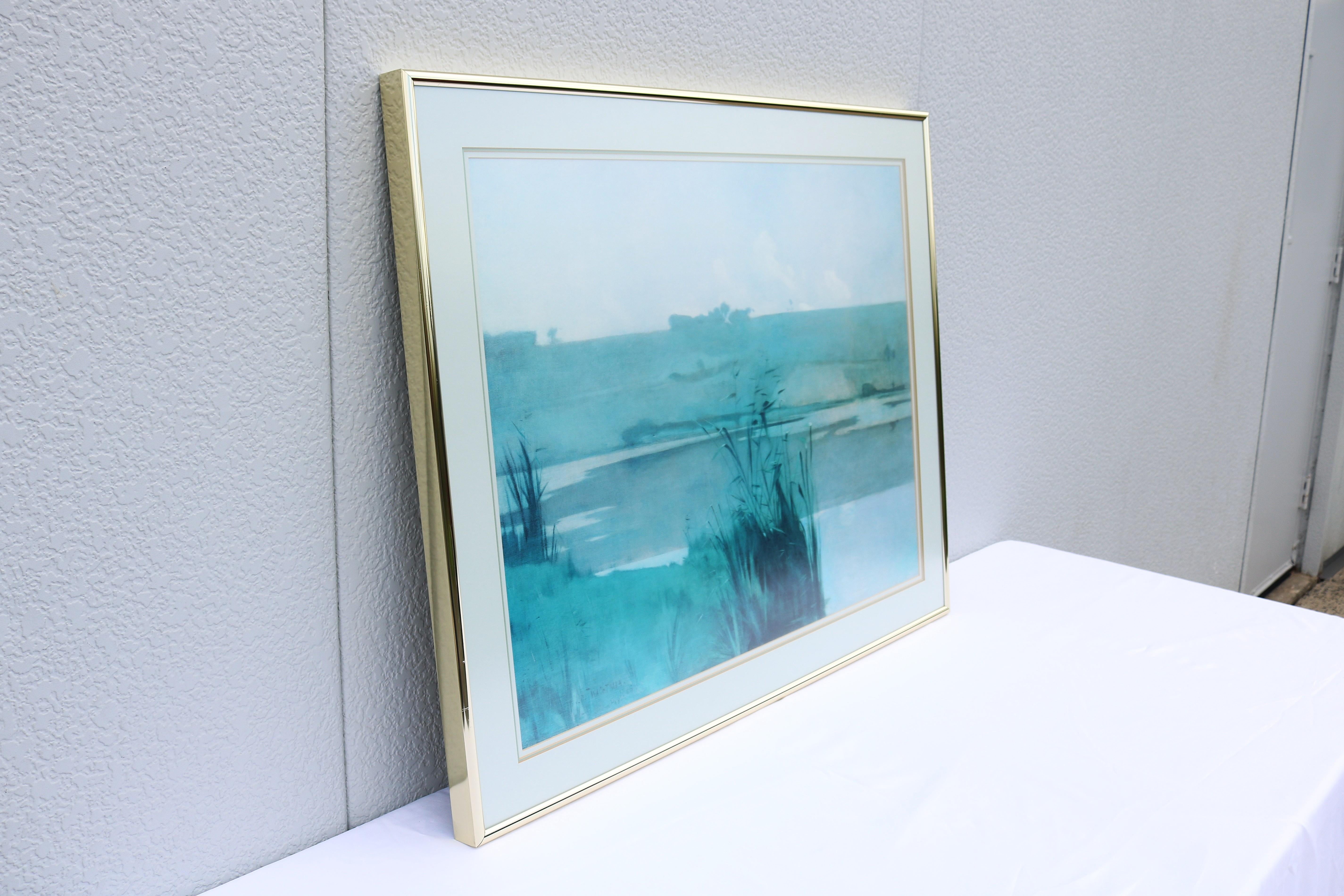 1980er John Henry Twachtman Arques-la-Bataille-Landschaft Kunstdruck, gerahmt im Angebot 2