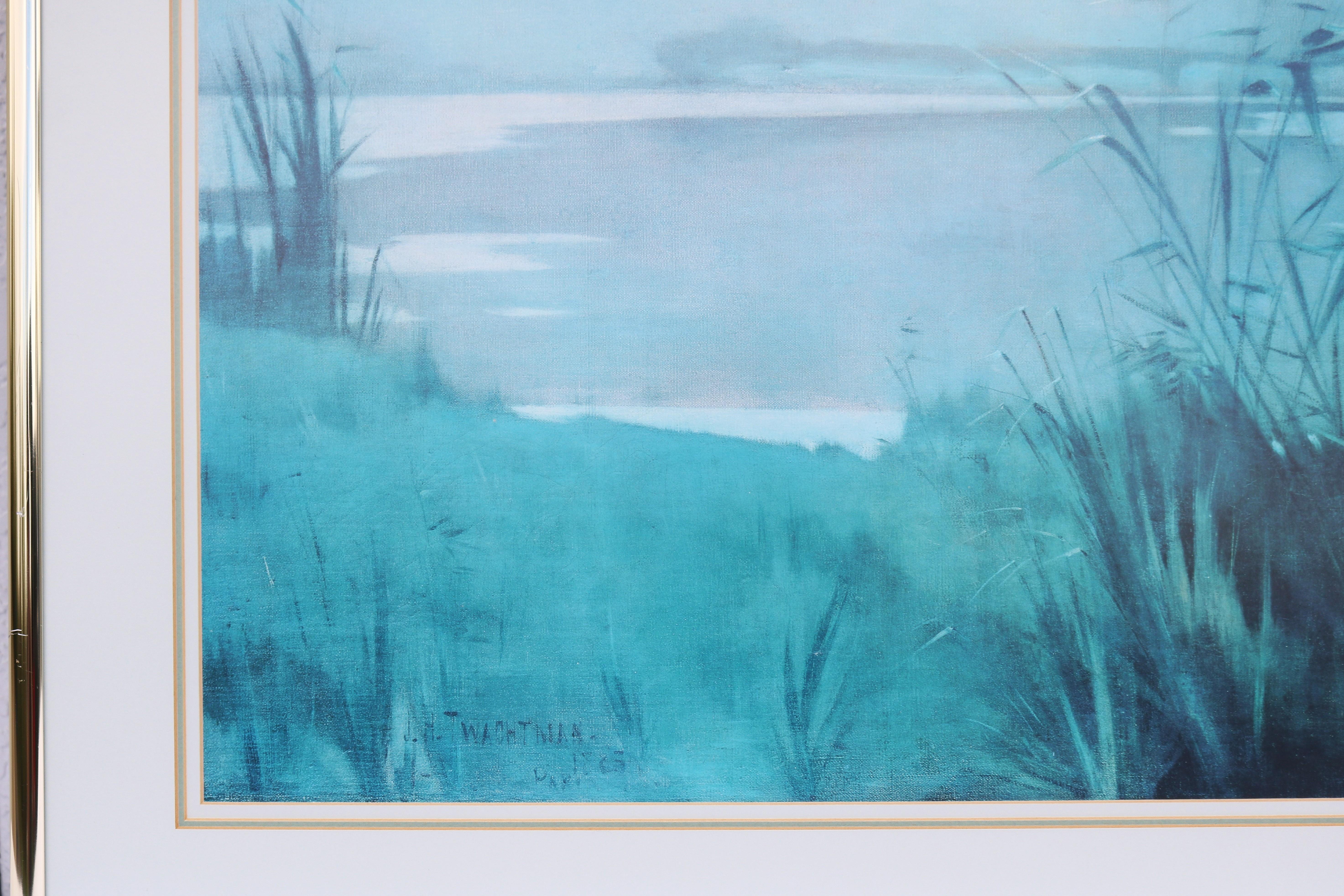 1980er John Henry Twachtman Arques-la-Bataille-Landschaft Kunstdruck, gerahmt im Angebot 4