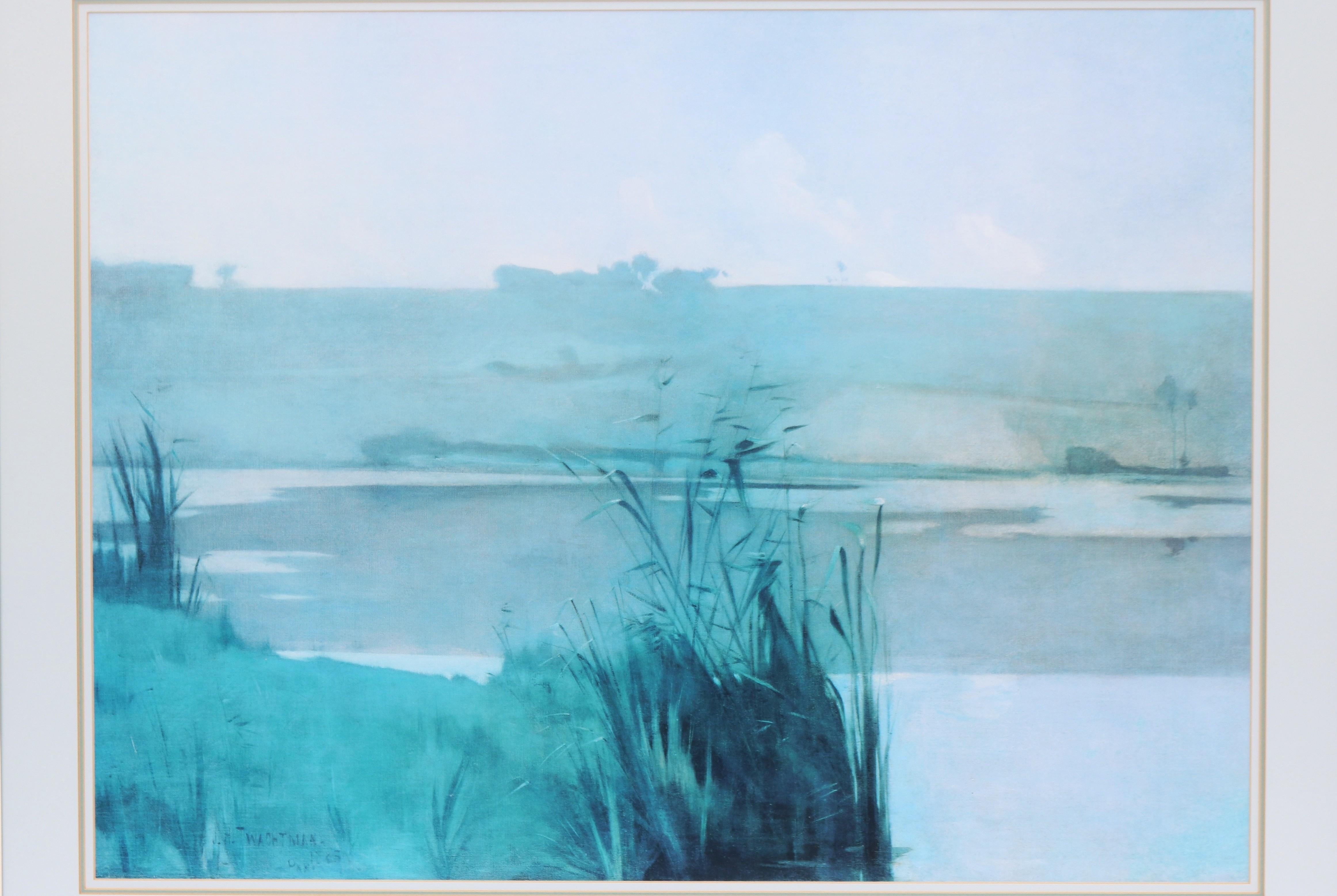 1980er John Henry Twachtman Arques-la-Bataille-Landschaft Kunstdruck, gerahmt (amerikanisch) im Angebot