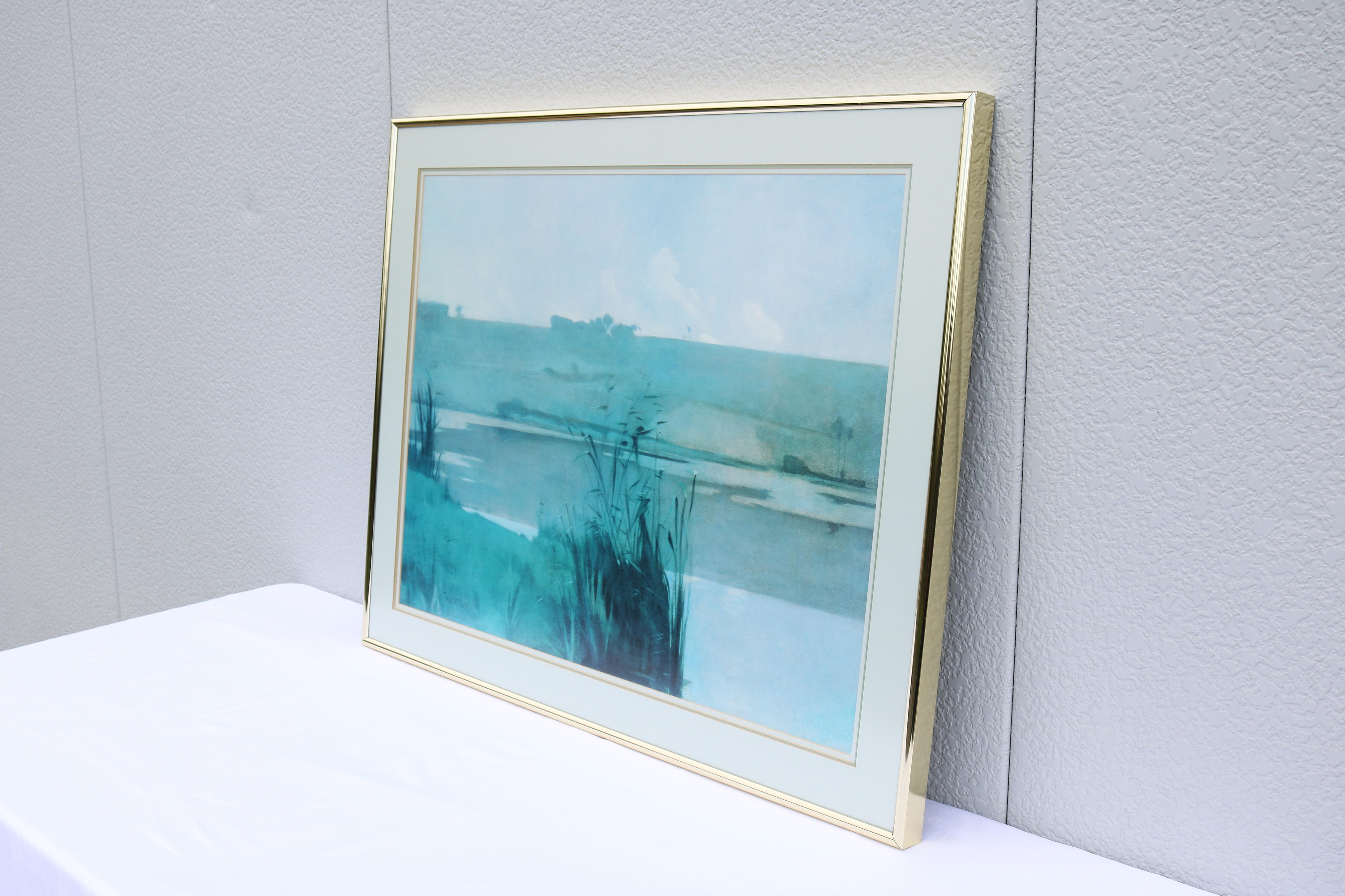 1980er John Henry Twachtman Arques-la-Bataille-Landschaft Kunstdruck, gerahmt (20. Jahrhundert) im Angebot