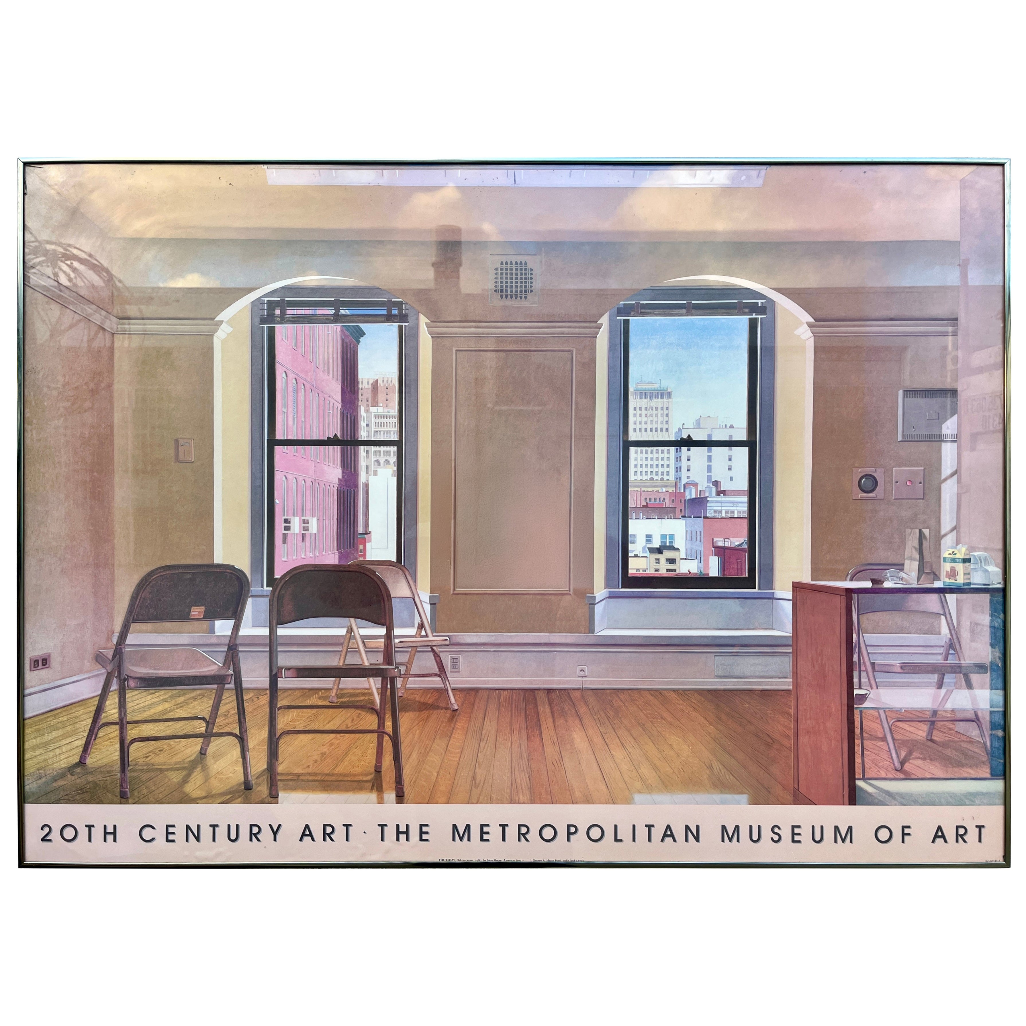 1980's John Moore "Thursday" Metropolitan Museum Of Art Exhibition Framed Poster For Sale