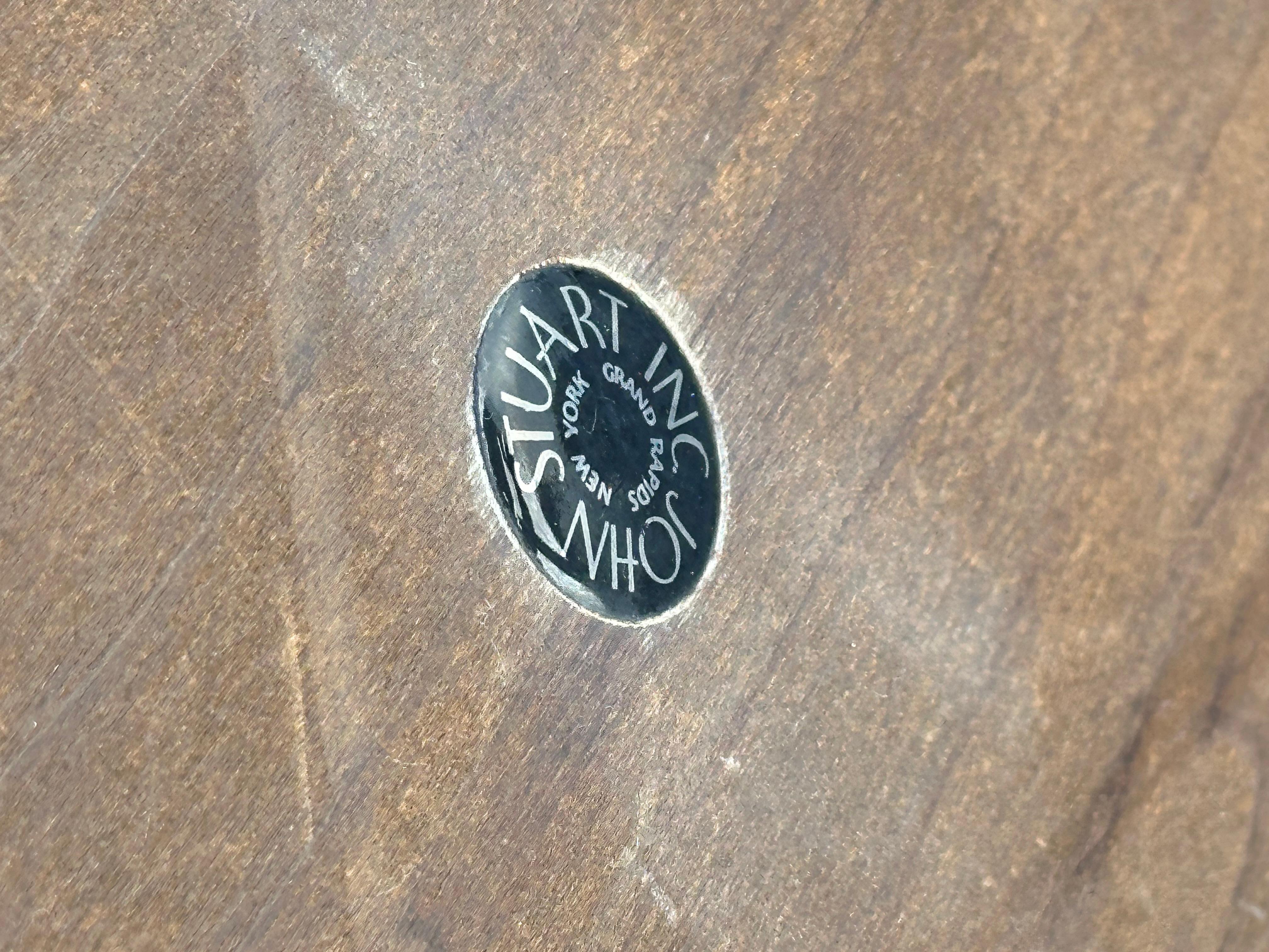 1980s John Stuart Rosewood Crome Circular Round Coffee Table For Sale 2