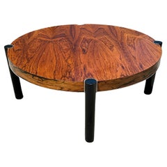 1980er John Stuart Rosenholz Crome Runde Runde Couchtisch