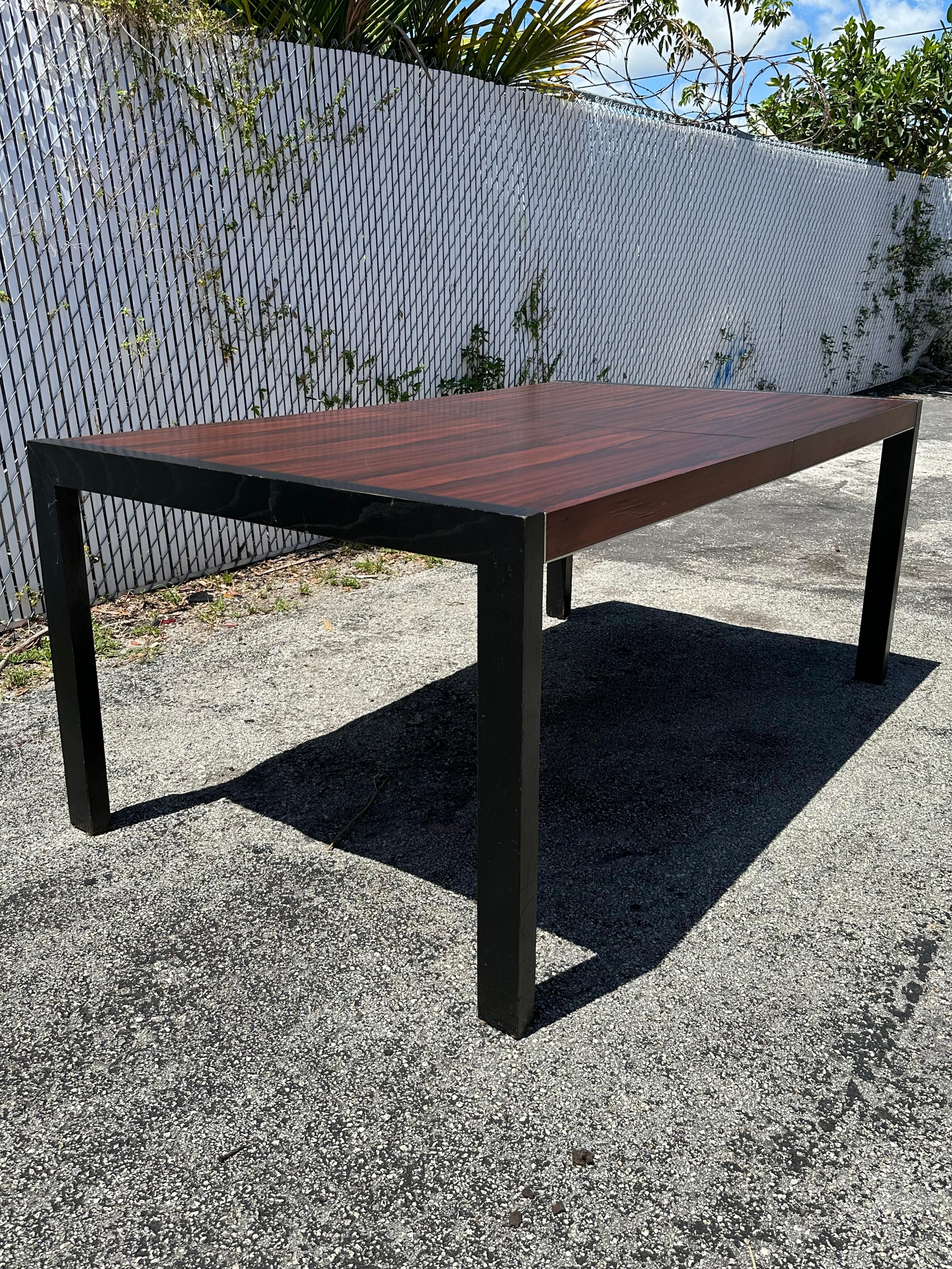 Late 20th Century 1980s John Stuart Rosewood Crome Extended Dining Table For Sale