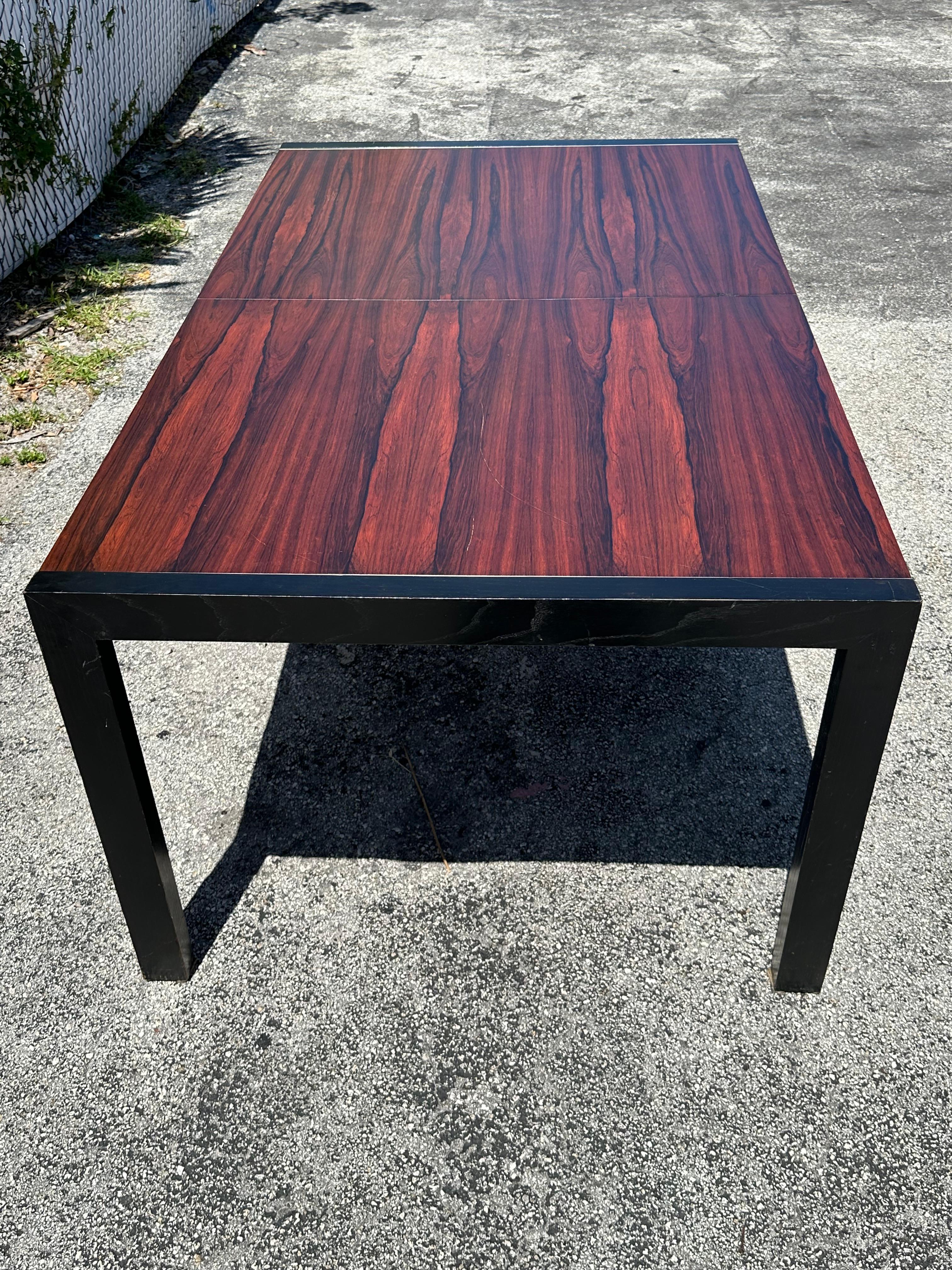 1980s John Stuart Rosewood Crome Extended Dining Table For Sale 2