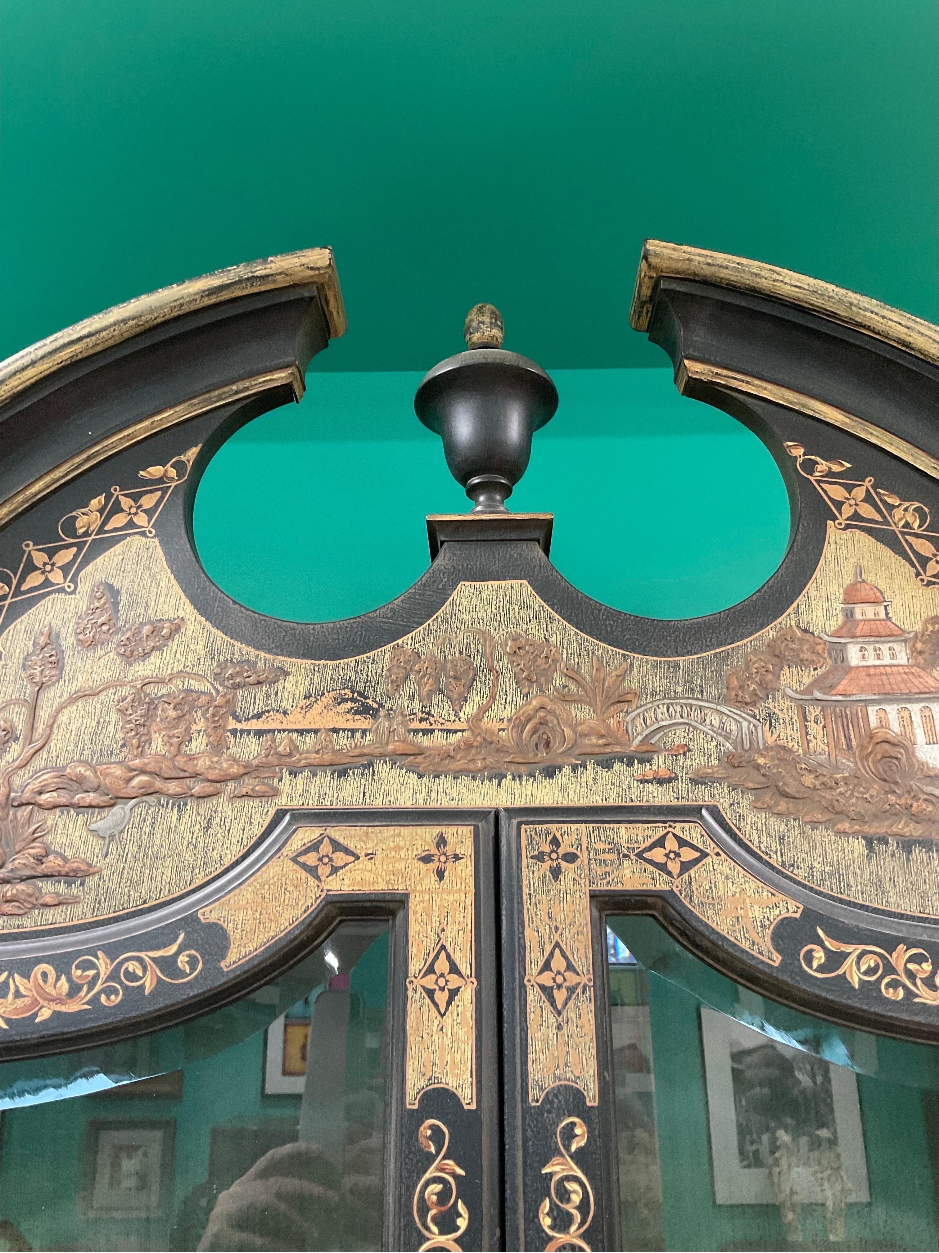 American 1980s John Widdicomb Chinoiserie Display Case