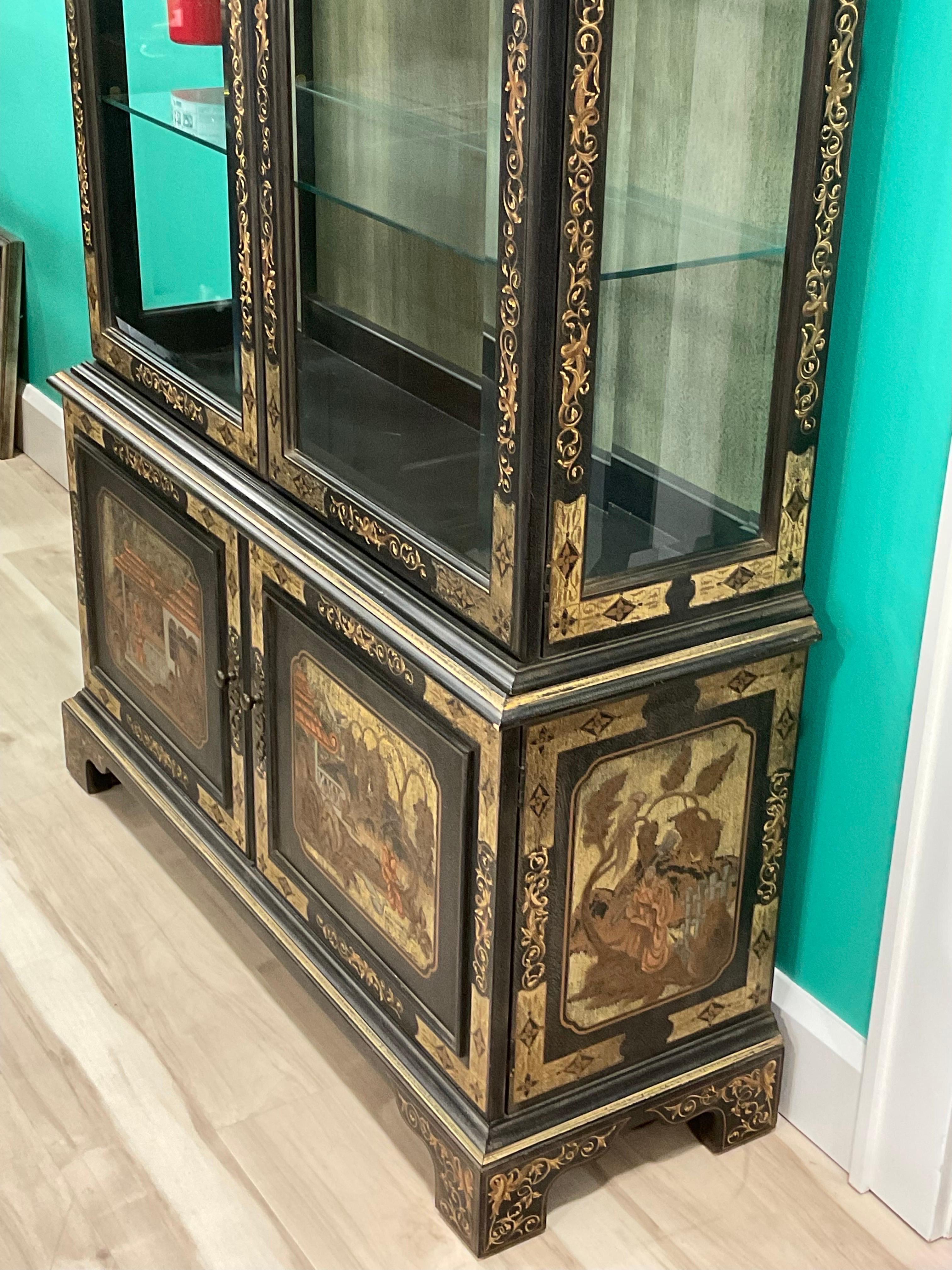 1980s John Widdicomb Chinoiserie Display Case 1