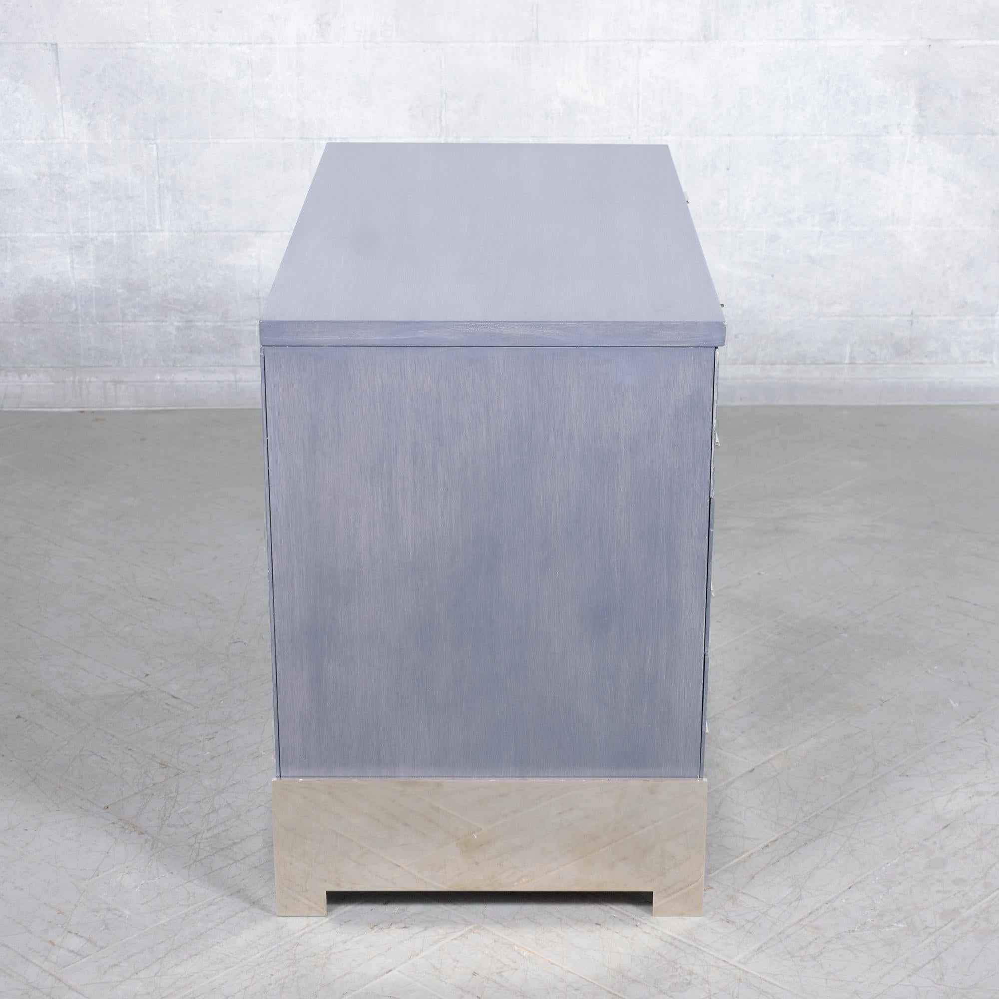 Late 20th Century 1980s Joseph Jeup Modern Chests of Drawers in Custom Blue-Grey For Sale