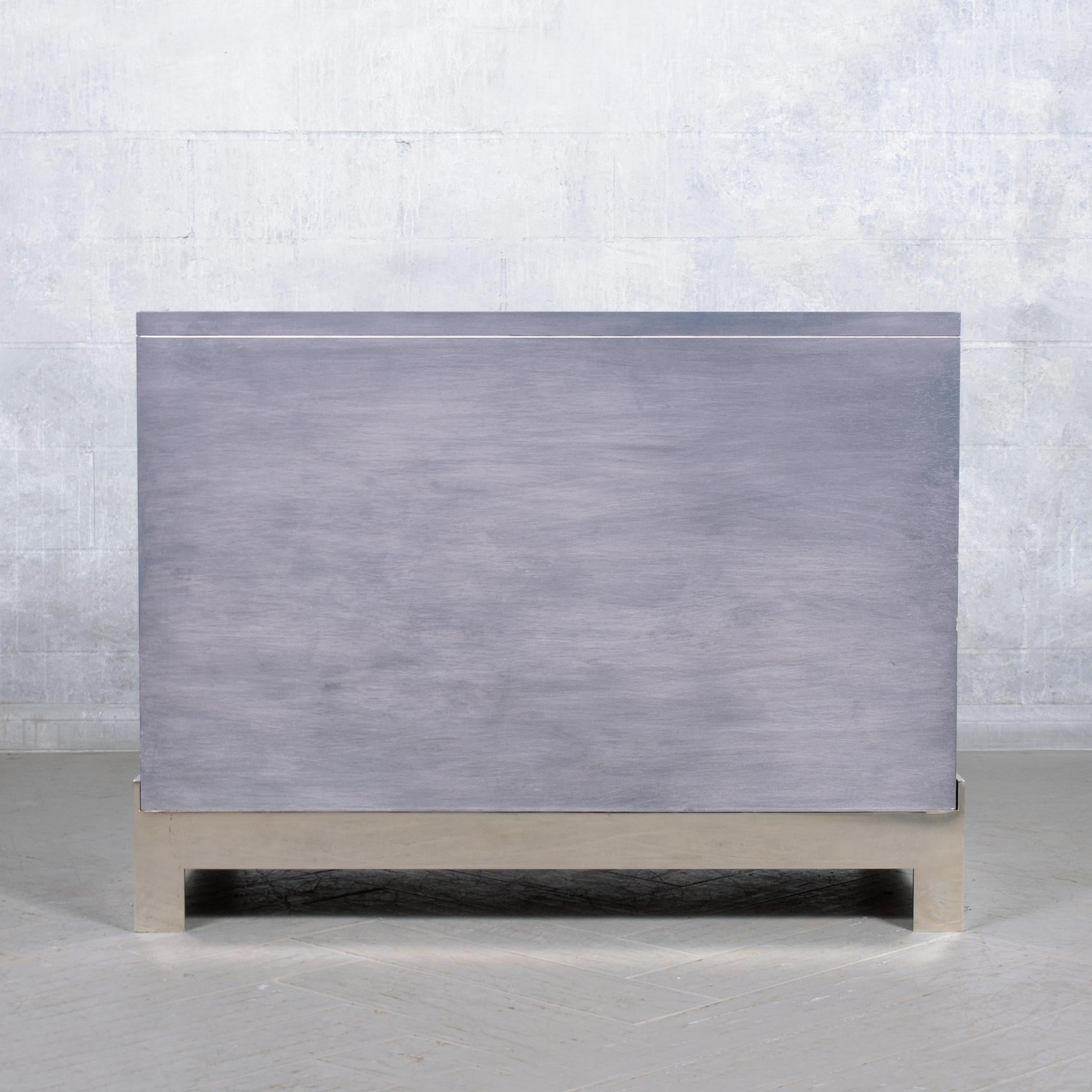 Steel 1980s Joseph Jeup Modern Chests of Drawers in Custom Blue-Grey For Sale