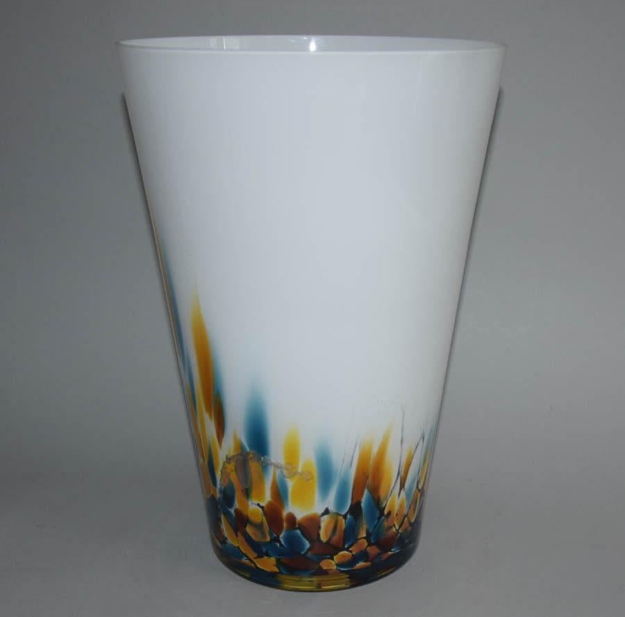 Mid-Century Modern 1980s Jozefina Krosno Art Glass Vase, Poland For Sale