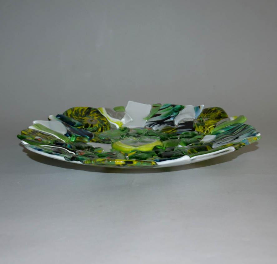 Polish 1980s Jozefina Krosno Art Glass Bowl, Poland For Sale