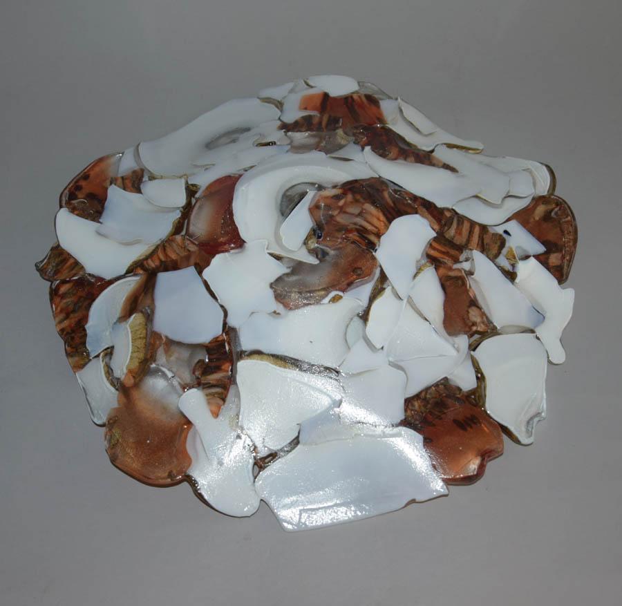 Cuenco de vidrio artístico Jozefina Krosno, Polonia, años 80 Laminado en venta