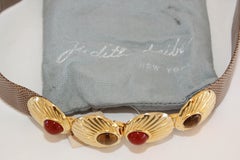 1980s Judith Leiber Beige and Gold Belt with Semi Precious Stones