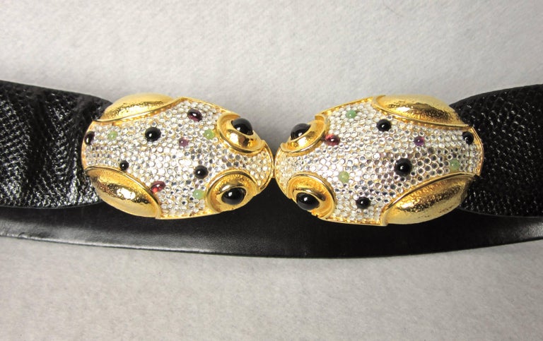 Judith Leiber Belt Encrusted Double Frog Expandable 1980s  display picture 1
