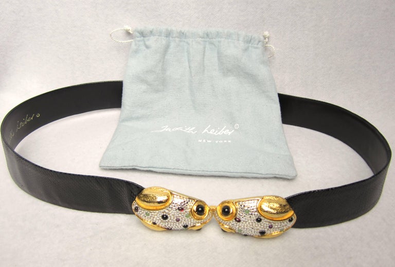 Judith Leiber Belt Encrusted Double Frog Expandable 1980s  display picture 2