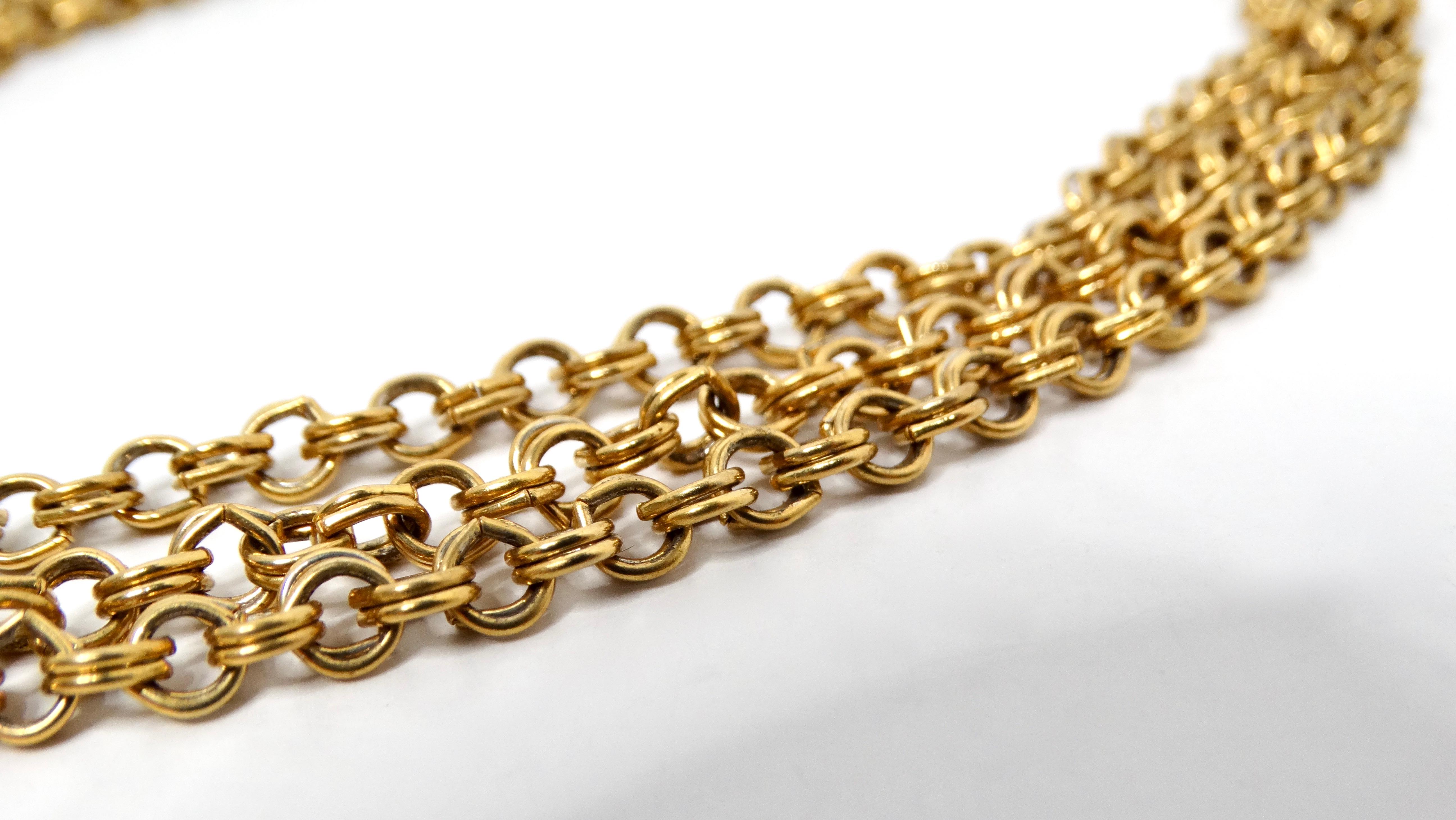 Women's 1980s Judith Leiber Large Egyptian Style Gold-Tone Pendent Necklace For Sale