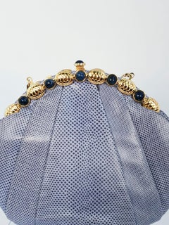 1980s Judith Leiber Periwinkle Lizard Shoulder Bag