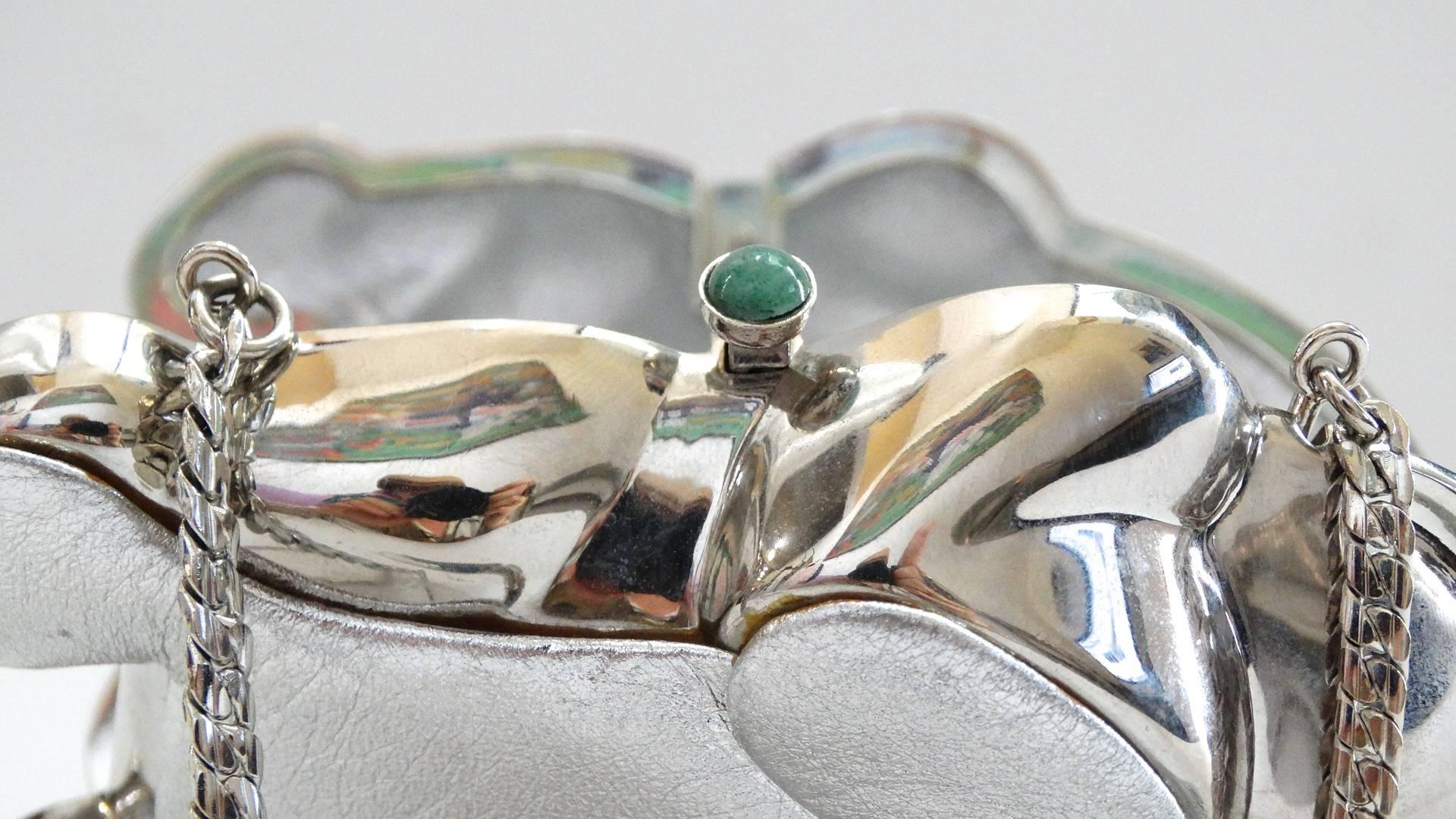 Judith Leiber Silver Bullfrog Miniaudiere, 1980s For Sale 10