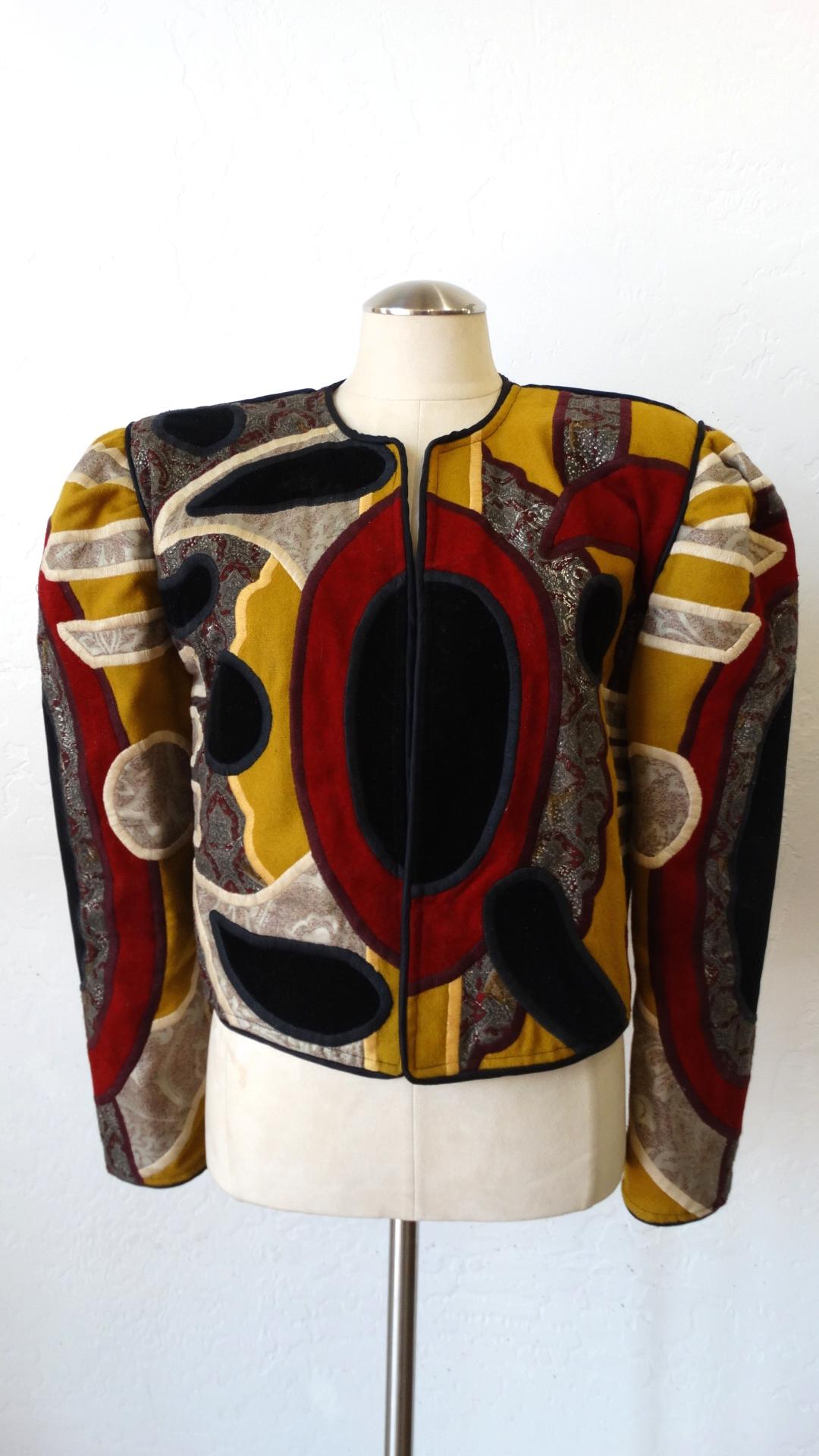  Judith Roberts 1980s Abstract Patchwork Jacket  6