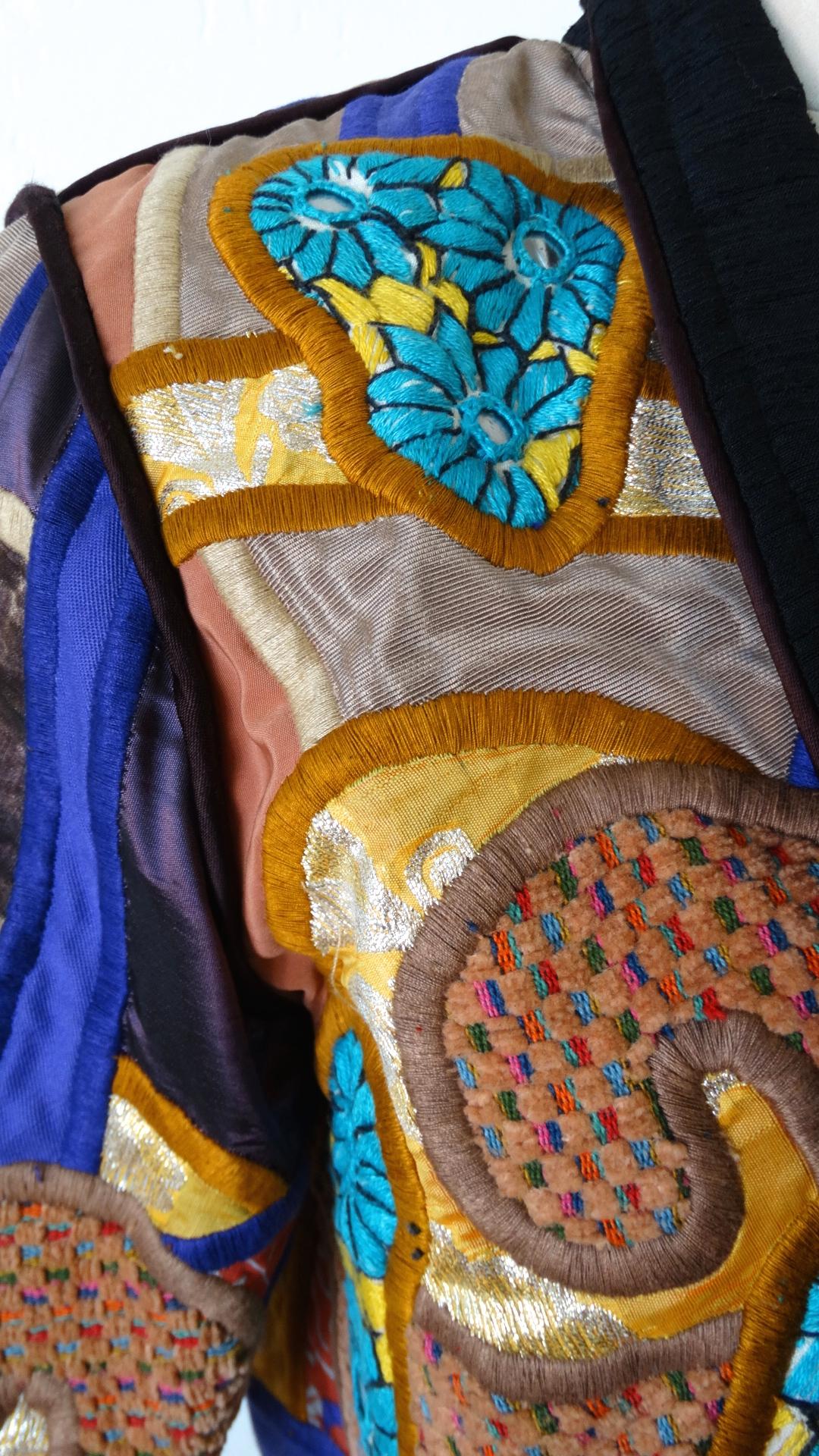 Judith Roberts 1980s Boho Abstract Appliqué Patchwork Jacket 7