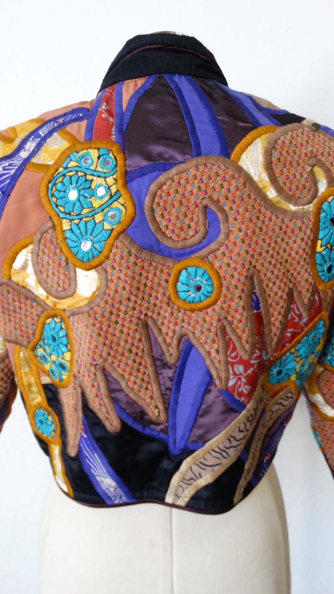 Judith Roberts 1980s Boho Abstract Appliqué Patchwork Jacket 11