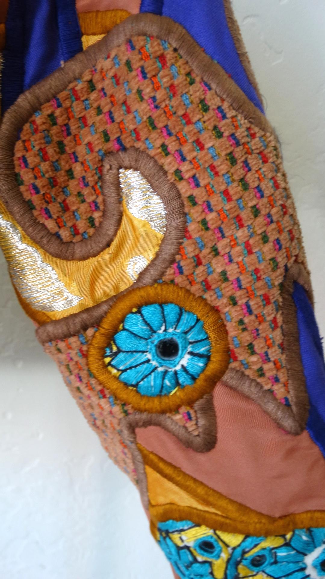 Judith Roberts 1980s Boho Abstract Appliqué Patchwork Jacket 1