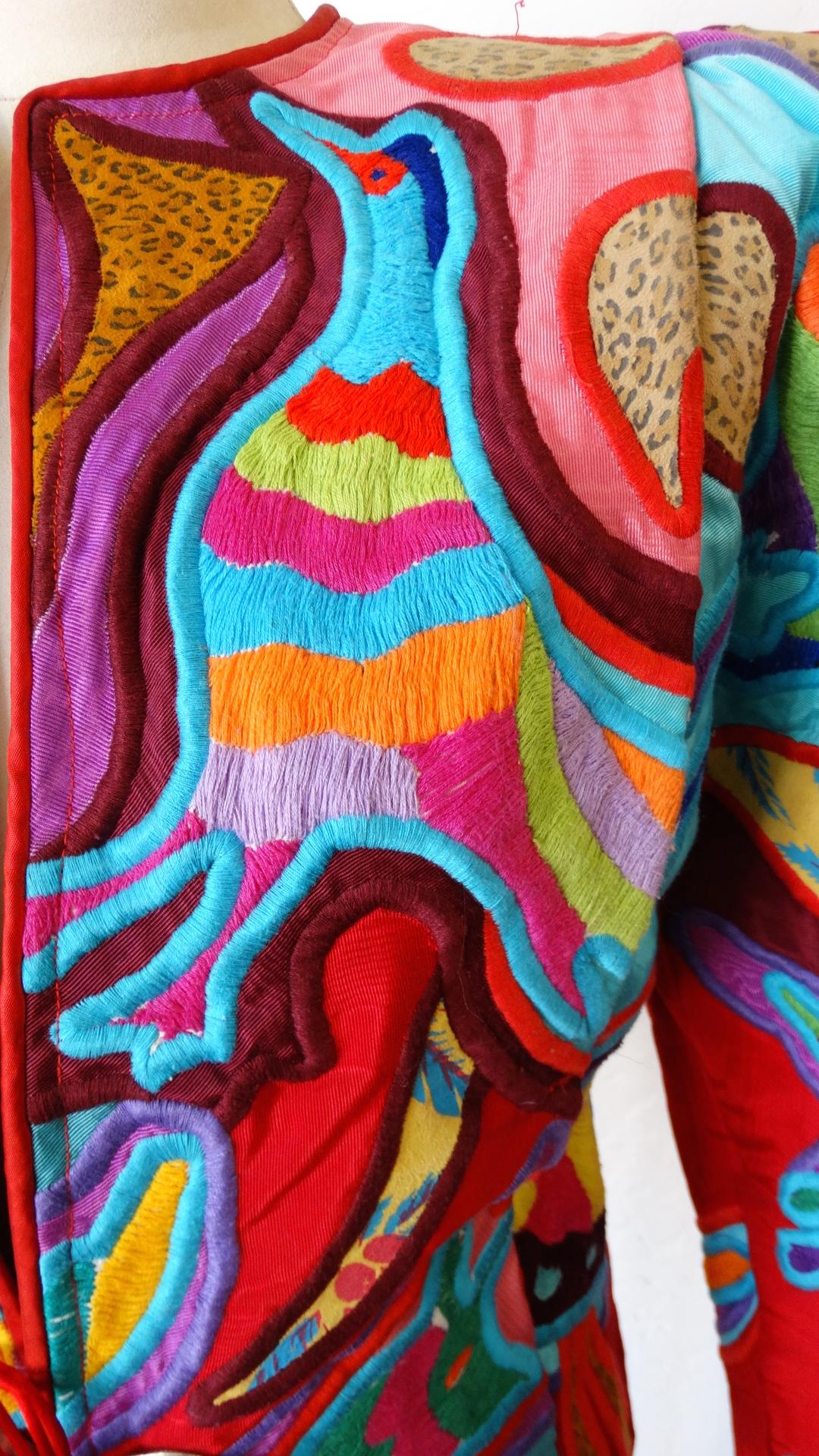 Judith Roberts 1980s Leopard Abstract Appliqué Patchwork Jacket  4