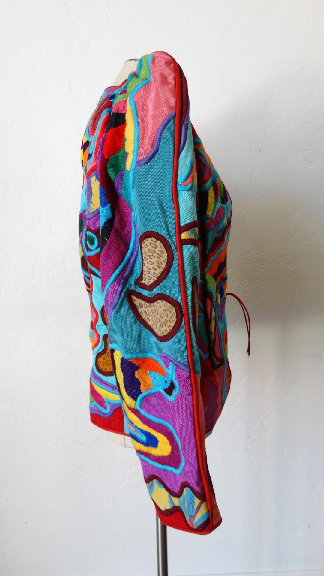 Judith Roberts 1980s Leopard Abstract Appliqué Patchwork Jacket at ...