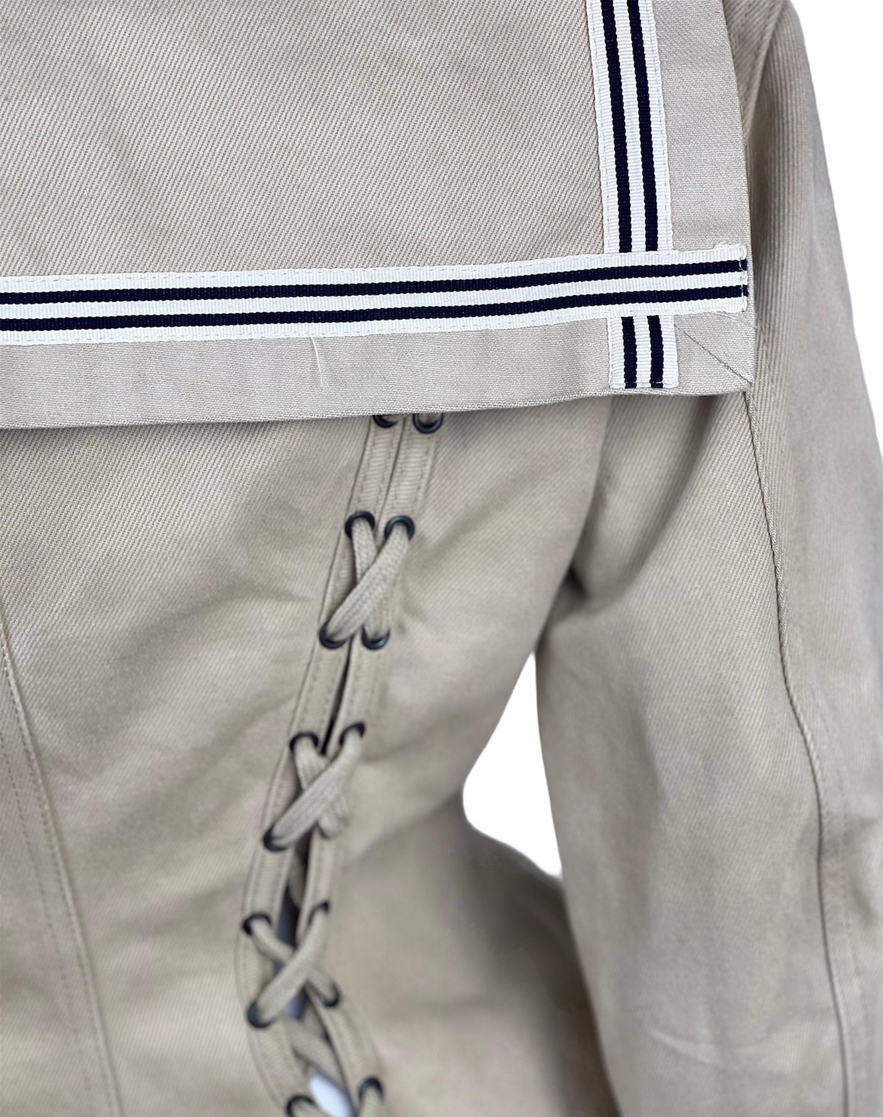 SS89 Junior Gaultier Sailor Jacket Lacing Medium Size 6
