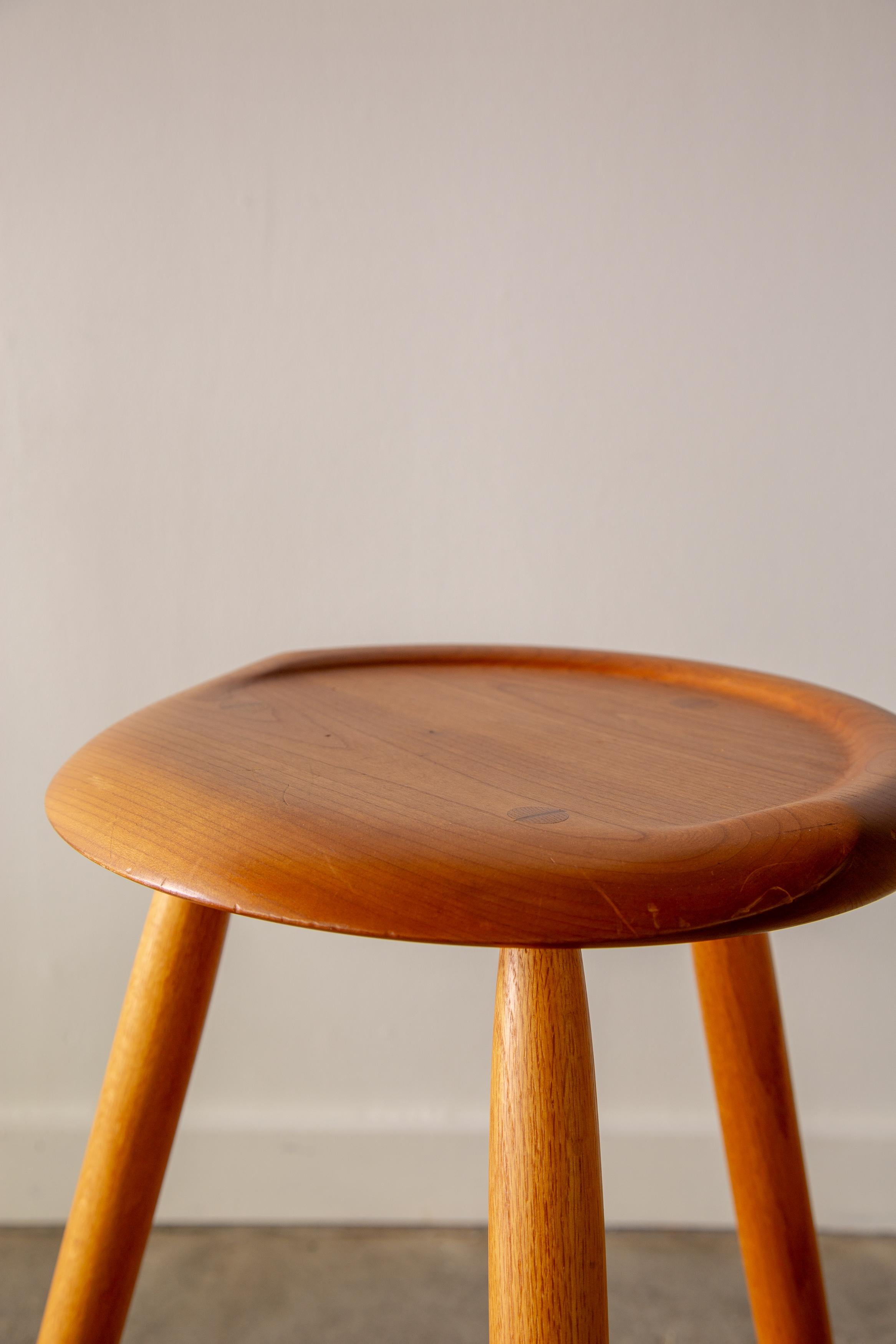 Mid-Century Modern 1980s Kai Pedersen Studio Craft Counter stools Ash Cherry - a pair For Sale