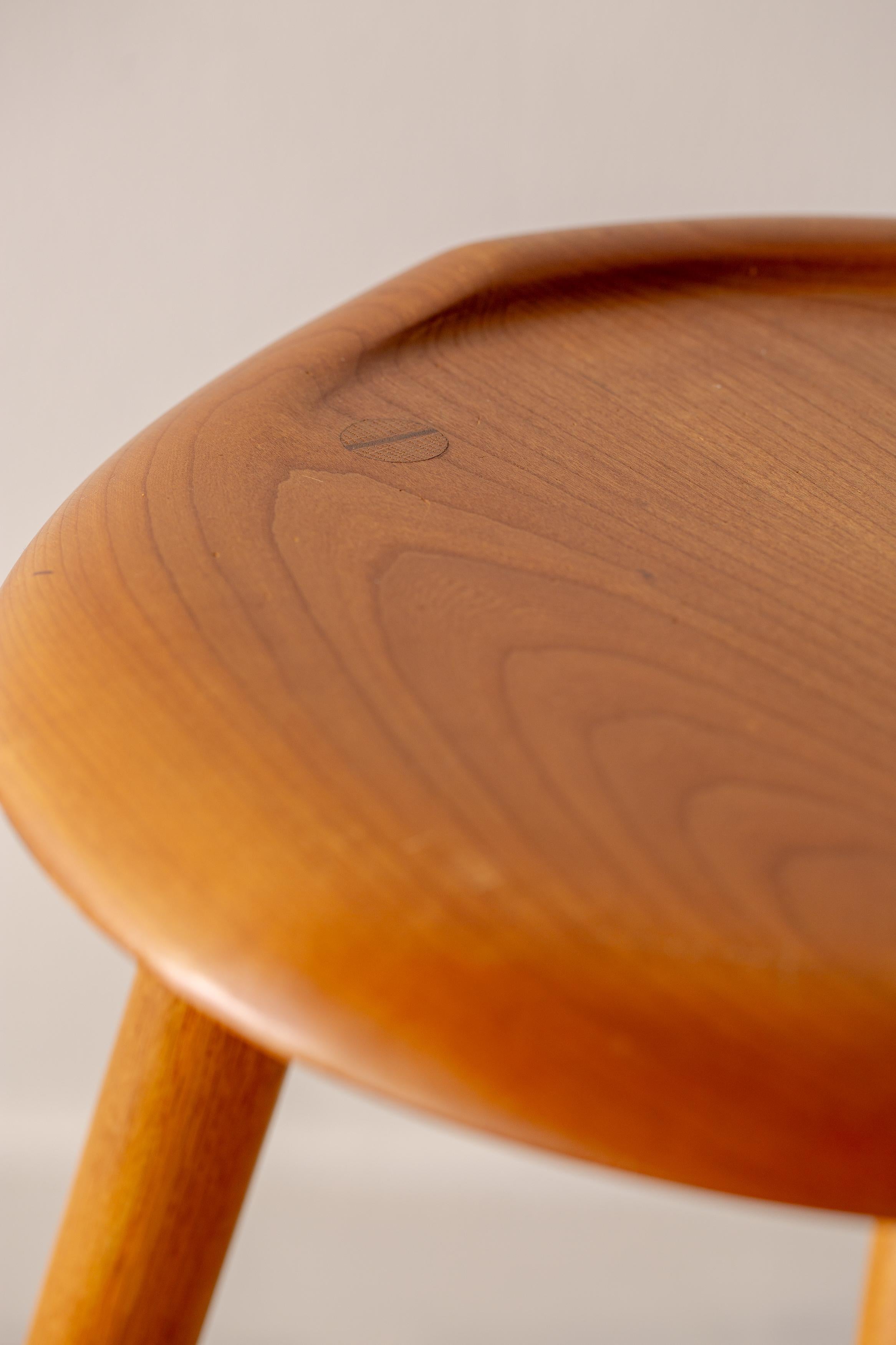 Late 20th Century 1980s Kai Pedersen Studio Craft Counter stools Ash Cherry - a pair For Sale