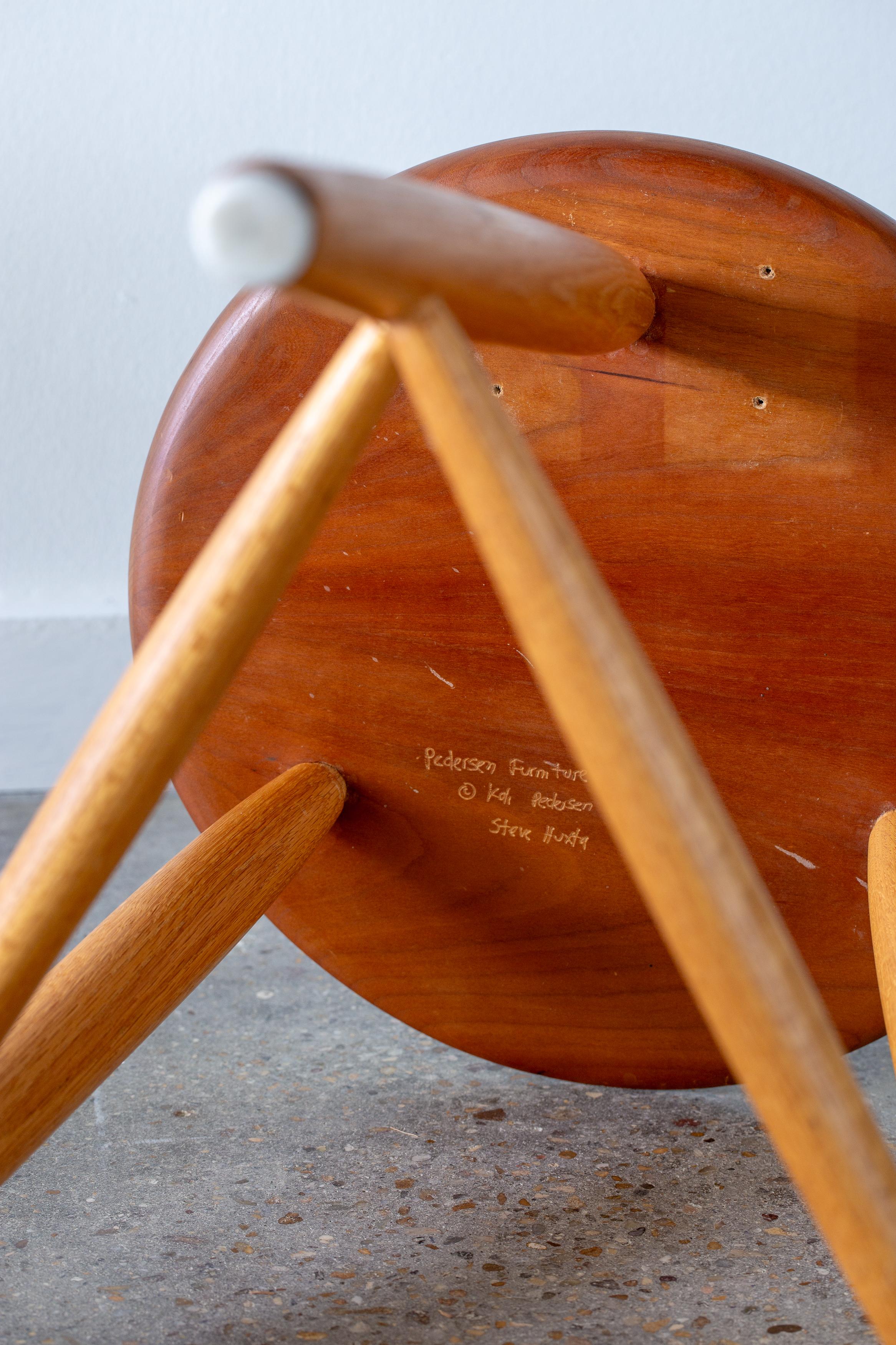 1980s Kai Pedersen Studio Craft Counter stools Ash Cherry - a pair For Sale 2