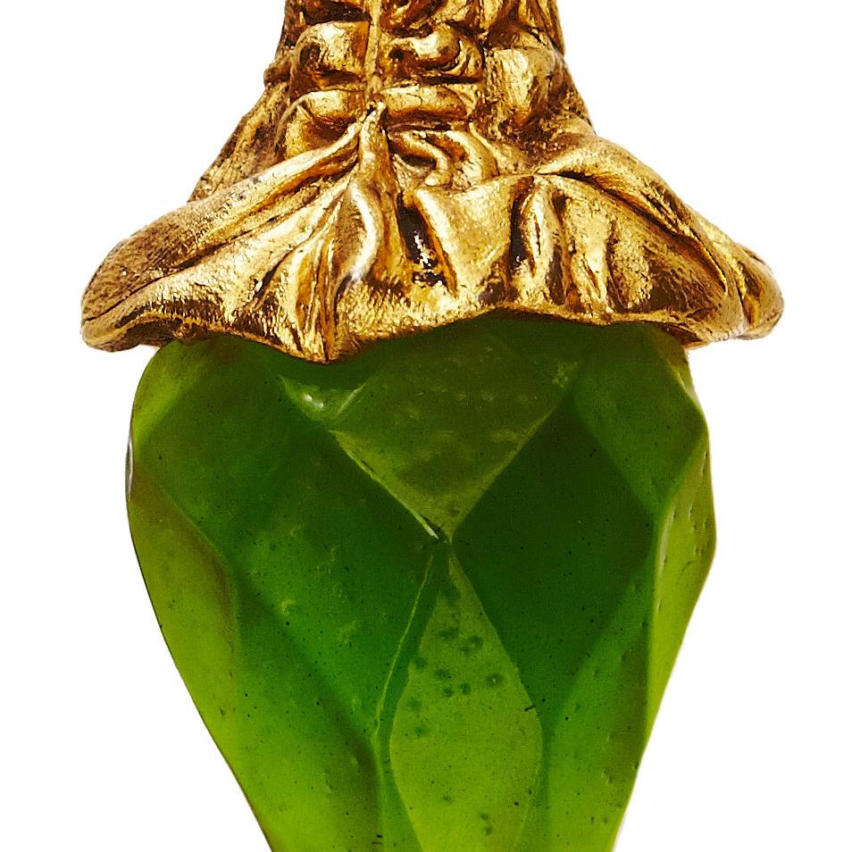 1980er Kalinger French Couture Große goldene Fackelbrosche im Angebot 1