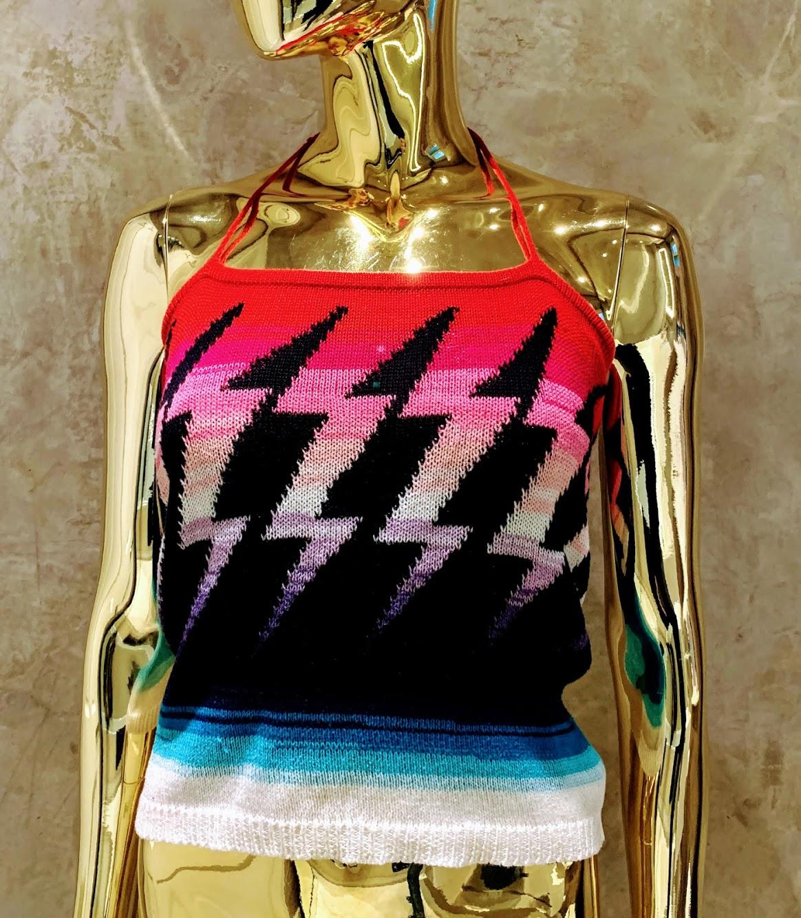 Black 1980s Kansai Yamamoto Knitted Halterneck For Sale